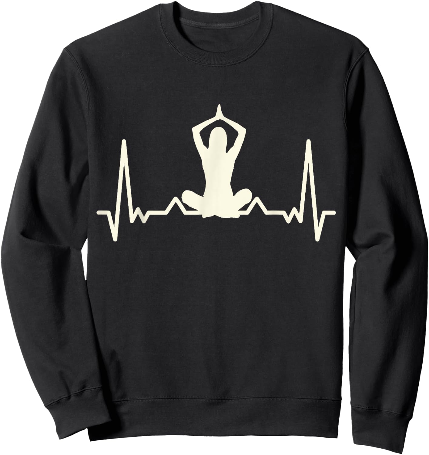 Yogi - I Love Yoga Heartbeat - Yoga Sweatshirt - Sweatshirt | Black