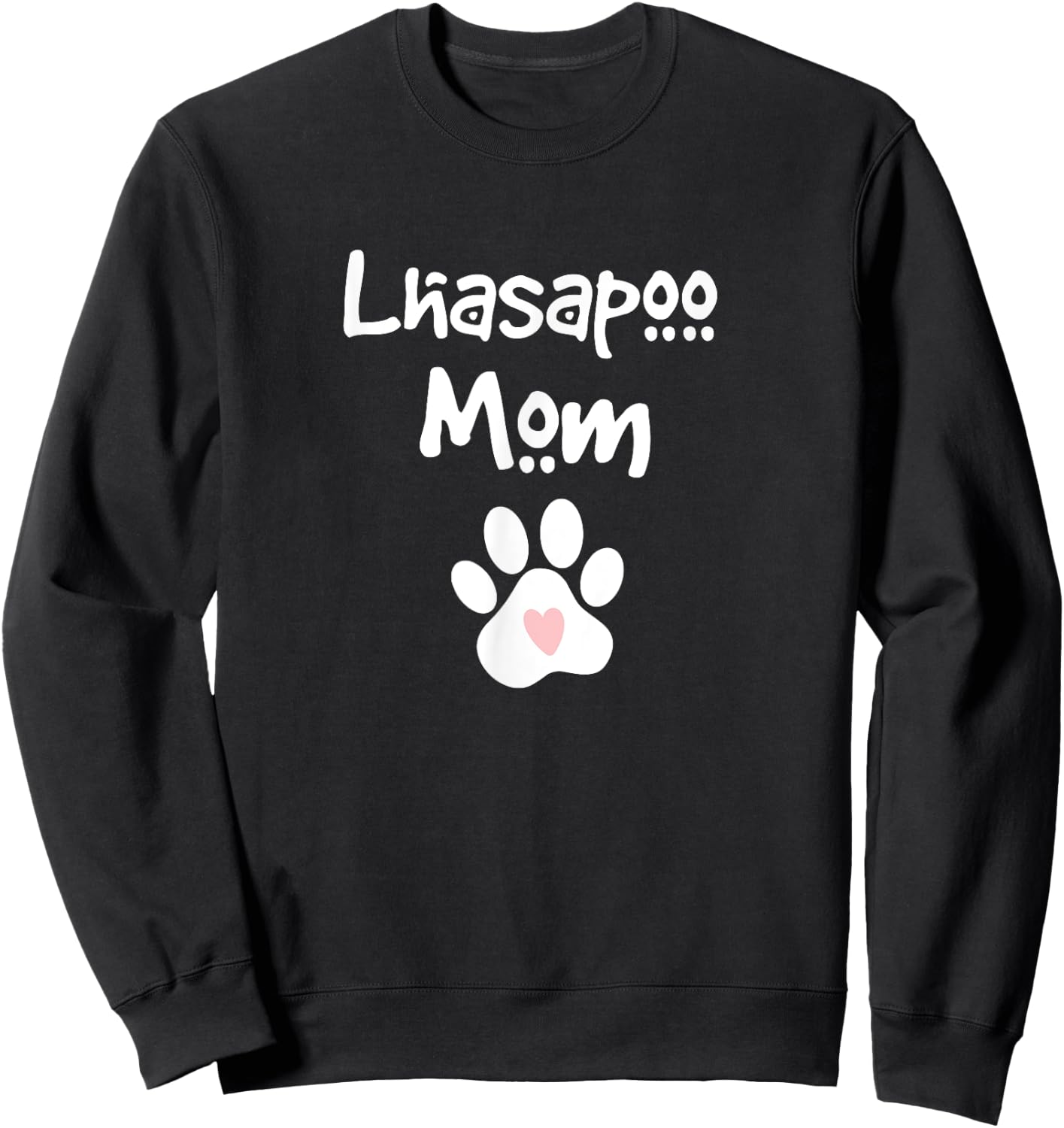 Lhasapoo Mom Lhasa Apso Poodle Mix Breed Dog Sweatshirt - Sweatshirt | Black
