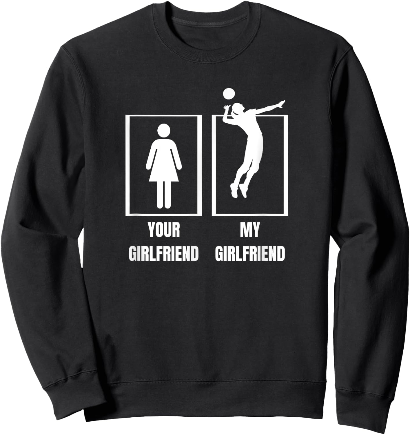 My Girlfriend Volleyball Player Proud Boyfriend Volleyball Sweatshirt - Sweatshirt | Black