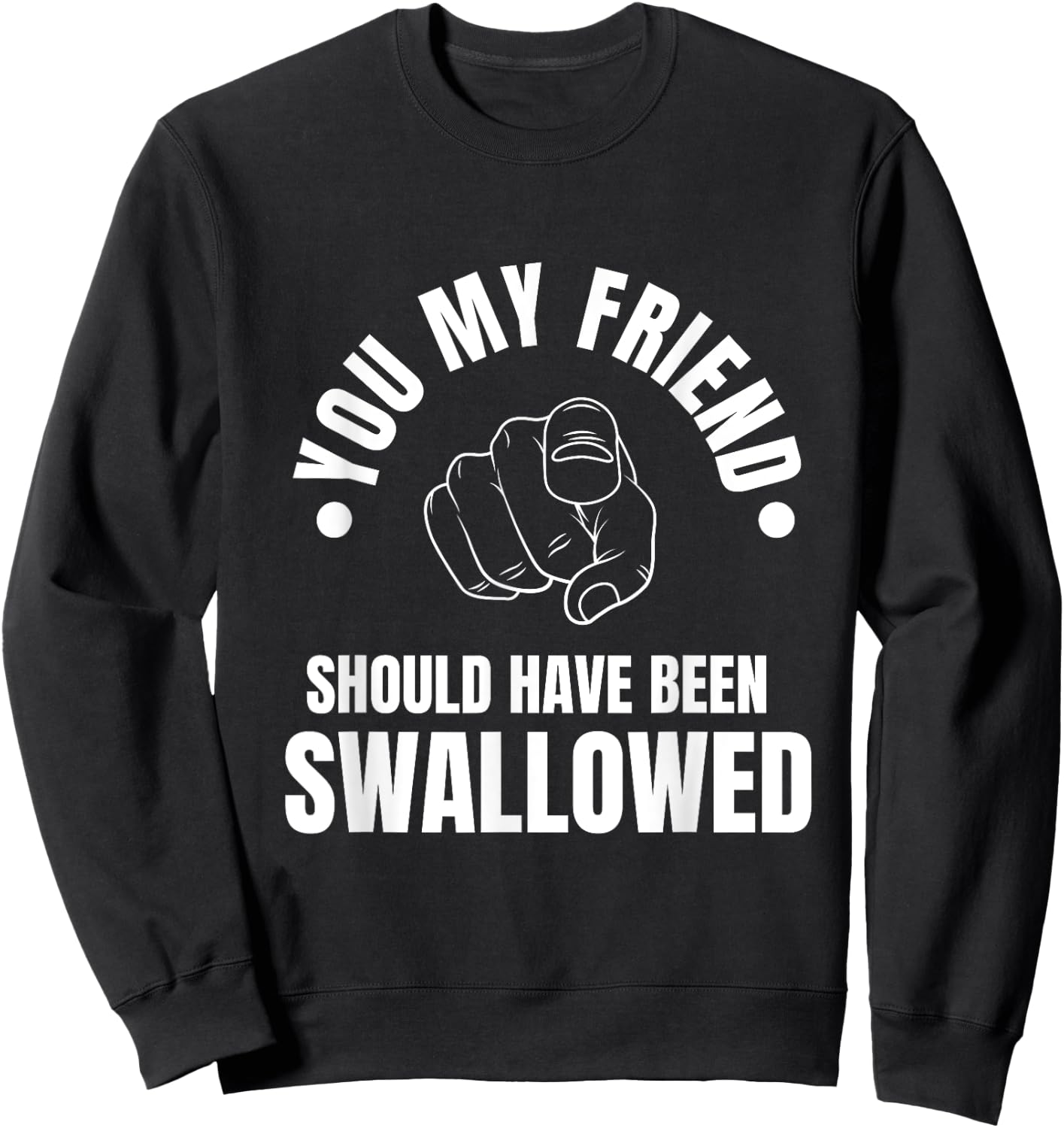 You My Friend Should Have Been Swallowed Sarcastic Humor Sweatshirt - Sweatshirt | Black