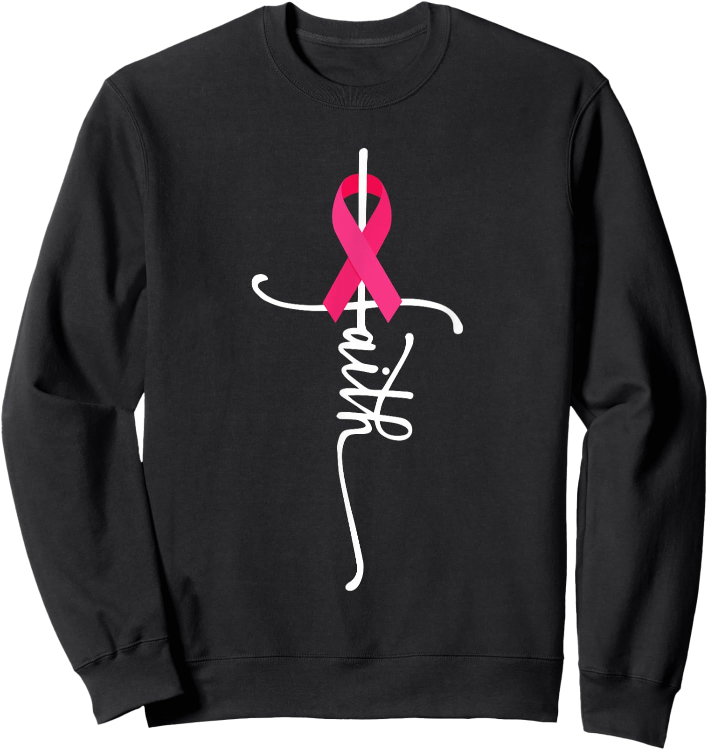 Breast Cancer Faith Breast Cancer Awareness Sweatshirt - Sweatshirt | Black