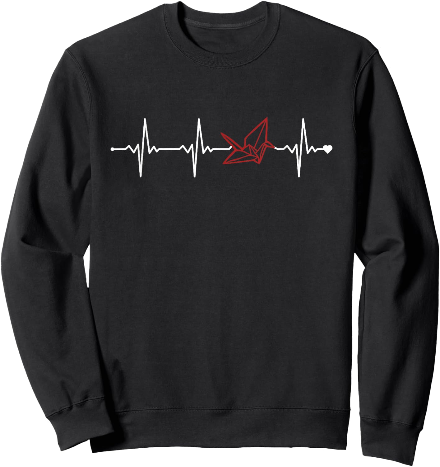 Origami Heartbeat Paper Crane Folding Owl Master Origami Sweatshirt - Sweatshirt | Black