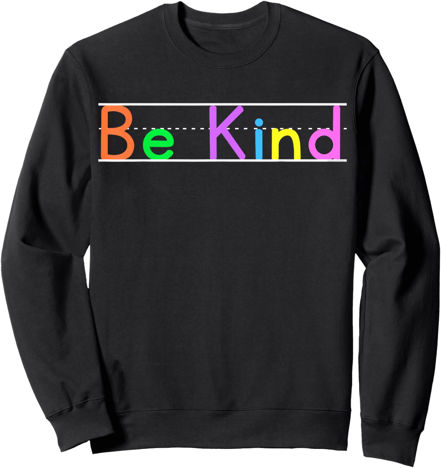 Colorful Be Kind Primary Style Boys Girls Teachers Sweatshirt - Sweatshirt | Black
