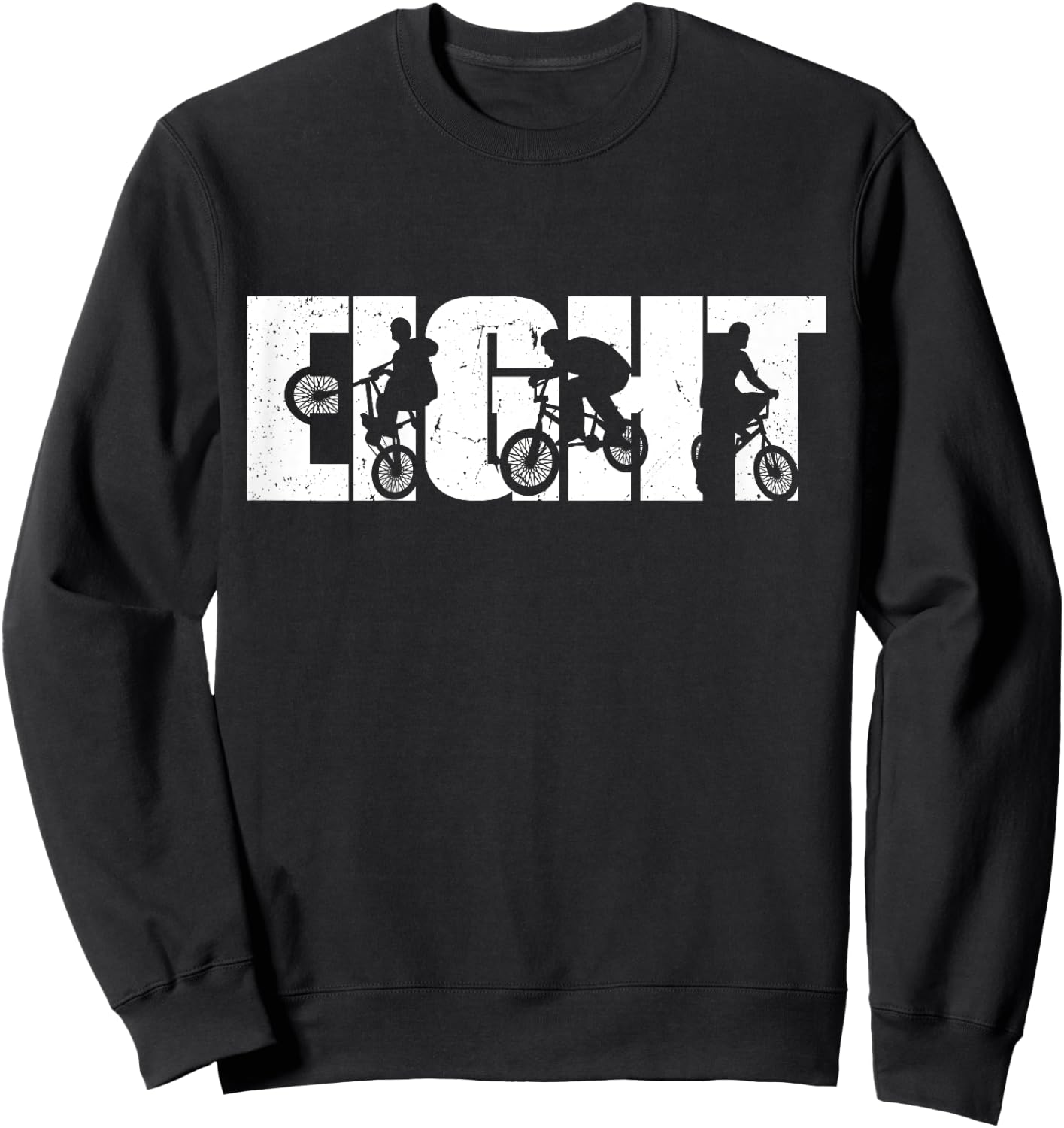 Kids 8 Year Old BMX Rider Birthday Party Boys Dirt Biking 8th Sweatshirt - Sweatshirt | Black