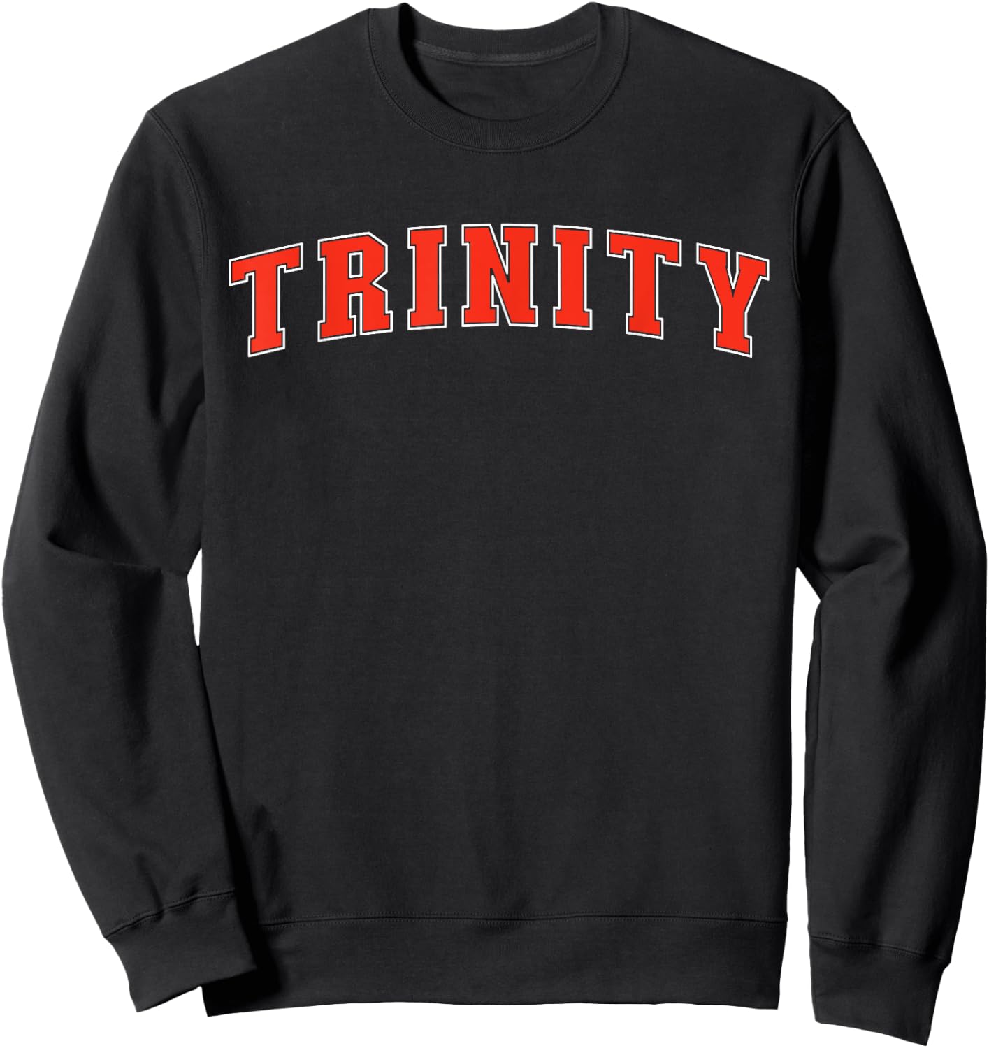 Trinity Texas TX College Style Red Text Trinity Sweatshirt - Sweatshirt | Black