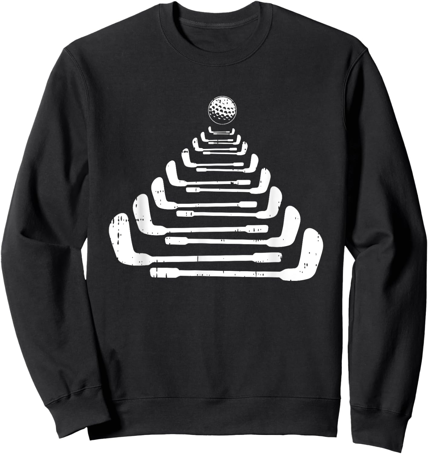 Golf Christmas Tree Pajama Cool X-Mas Golfing Golfer Sweatshirt - Sweatshirt | Black