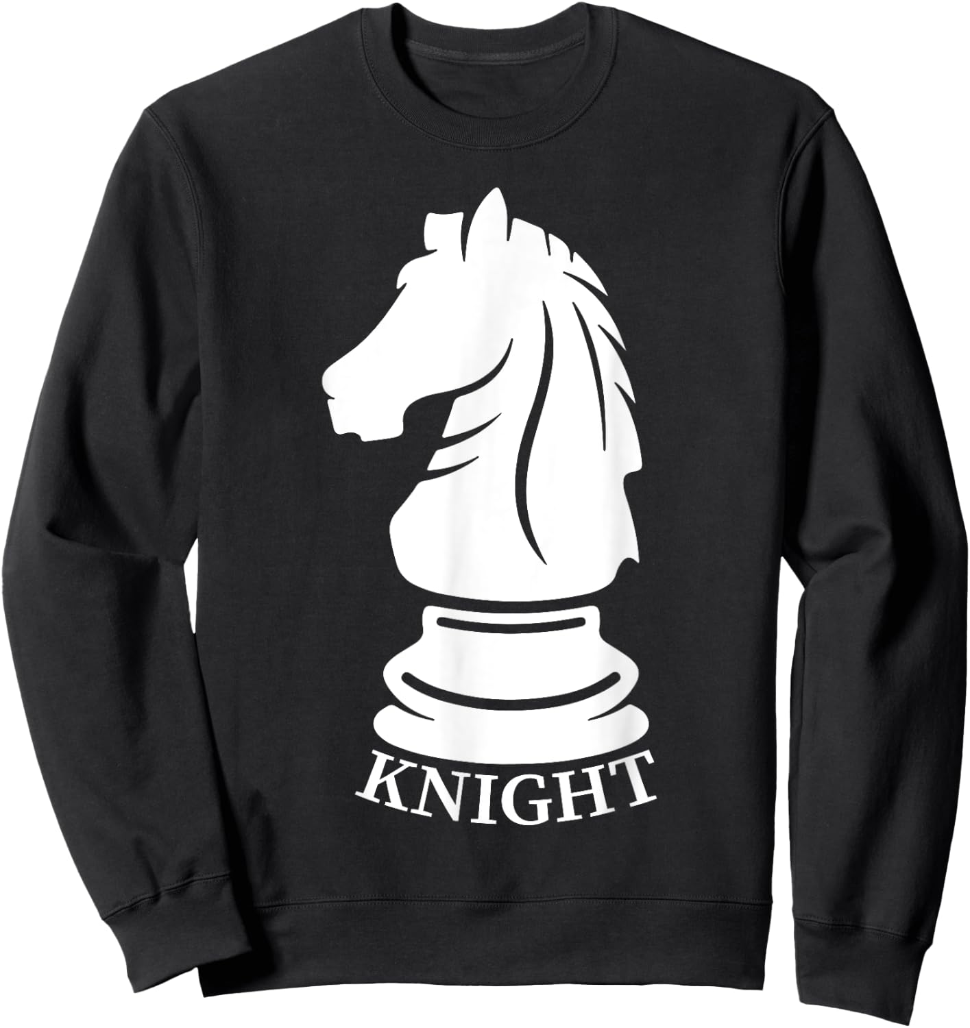 White Knight Chess Piece Chess Lovers Gag Gifts Men Kids Sweatshirt - Sweatshirt | Black