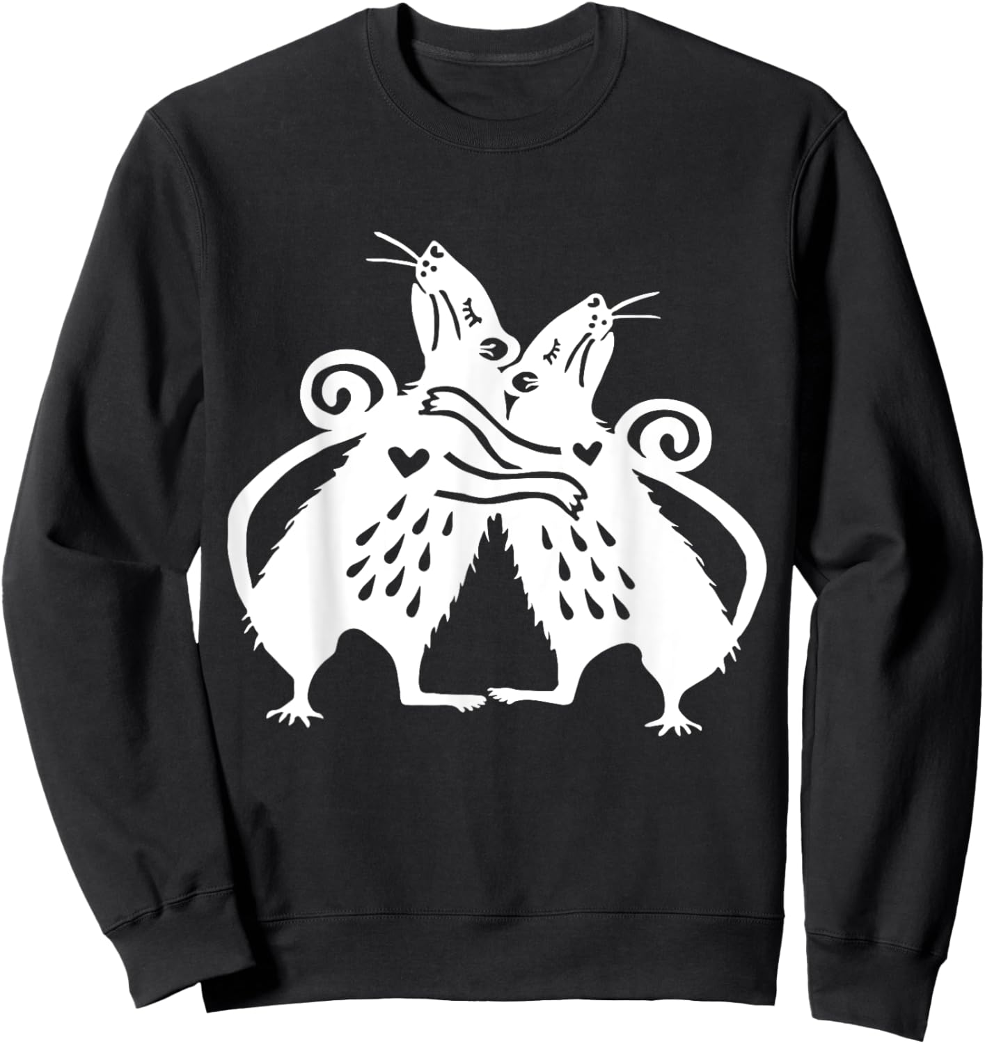 Cute Rats Hugging Rat Funny Mouse Lover Mice Kawaii Goth Sweatshirt - Sweatshirt | Black