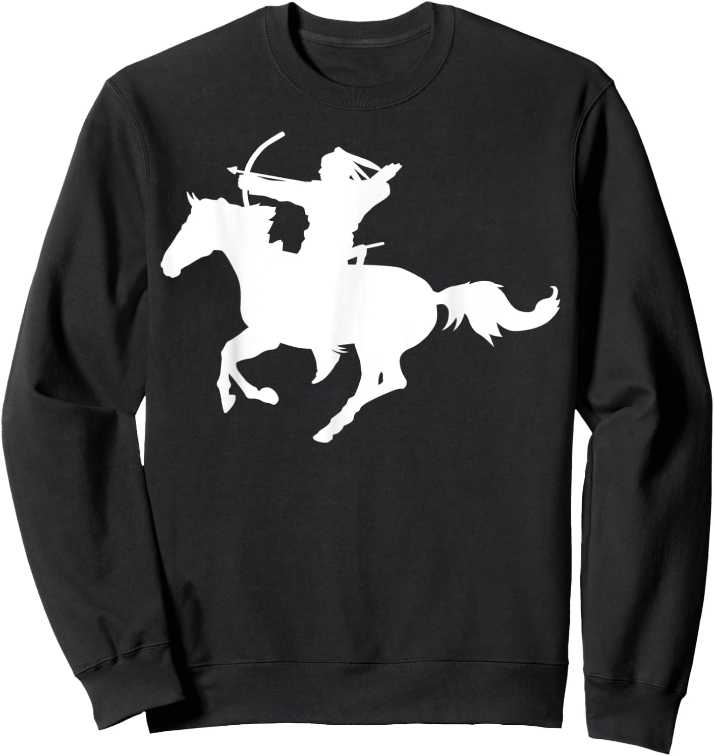 Indigenous Art Archer Horse Rider Southwest Sweatshirt - Sweatshirt | Black