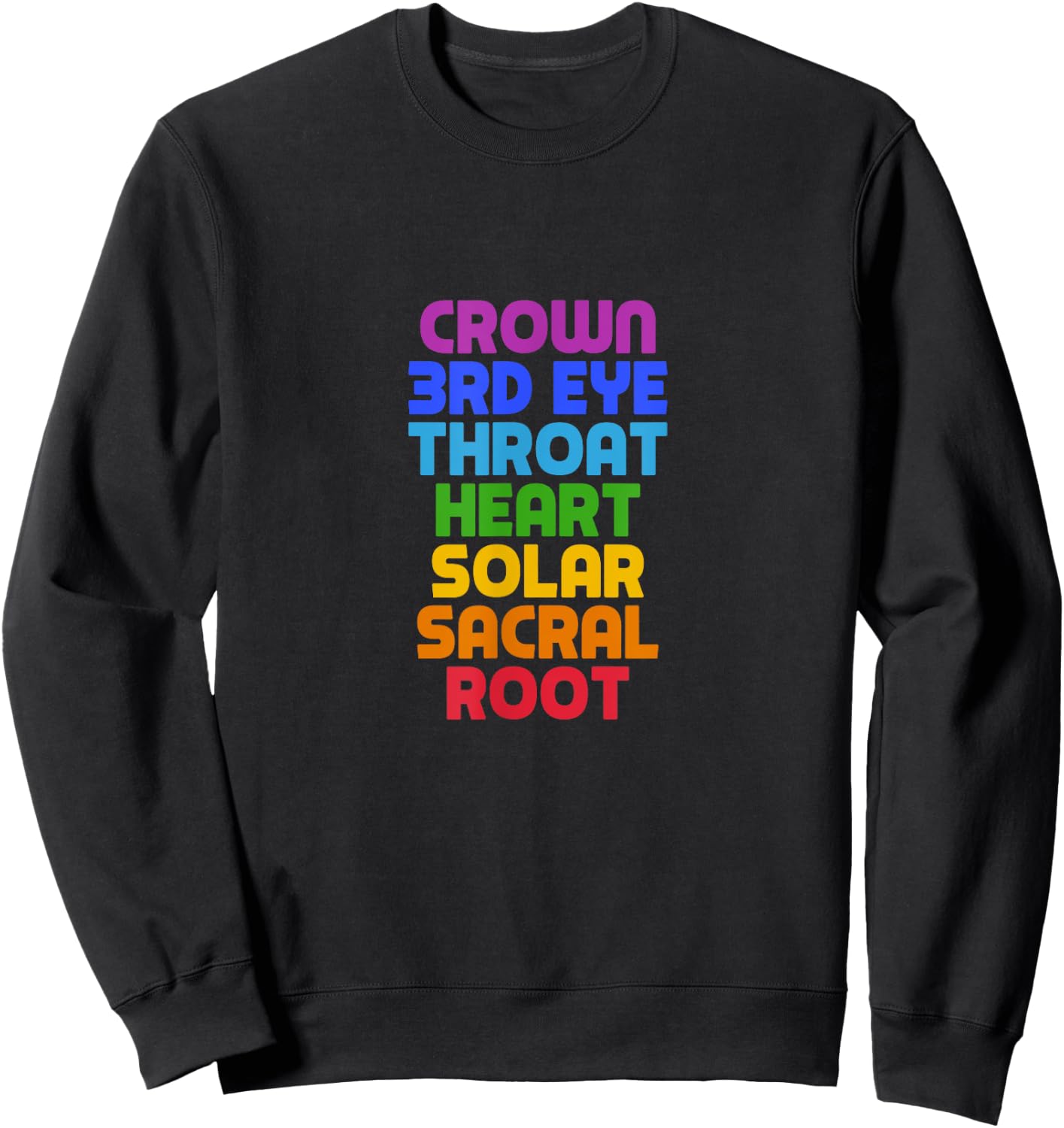 Crown 3rd Eye Throat Heart Solar Sacral Root - 7 Chakras Sweatshirt - Sweatshirt | Black