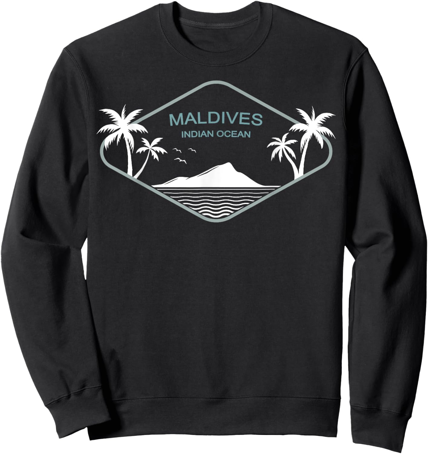 Maldives Indian Ocean Palm Trees Island Birds Gift Souvenir Sweatshirt - Sweatshirt | Black