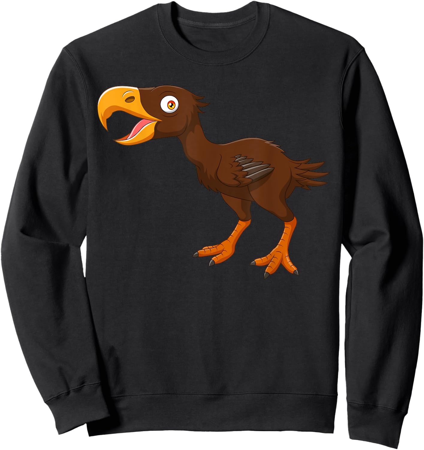 Cute Cartoon Prehistoric Animals Terror Bird For Kids Funny Sweatshirt - Sweatshirt | Black