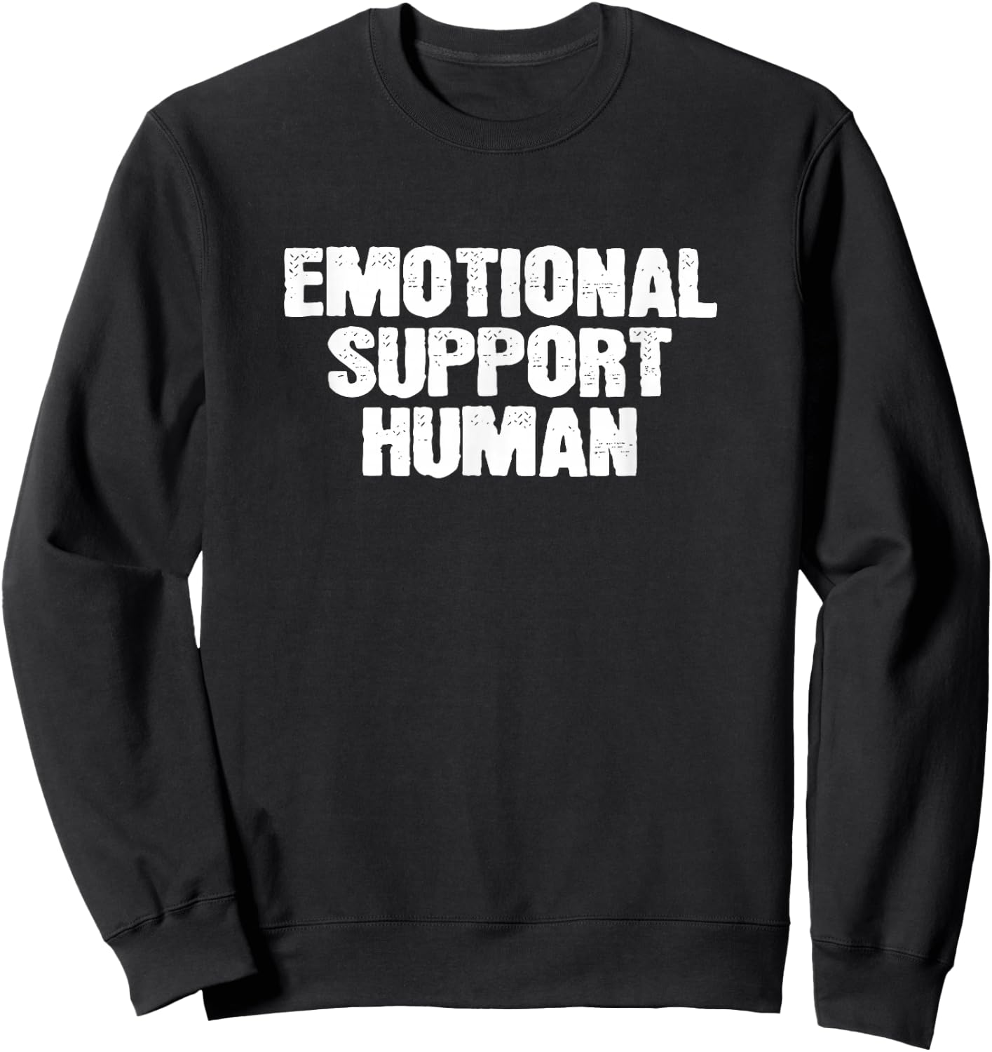 Emotional Support Person Kindness -Adults Black Cotton 65% Polyester 35% Short Sleeve Collarless Regular Fit Sweatshirt - Sweatshirt | Black
