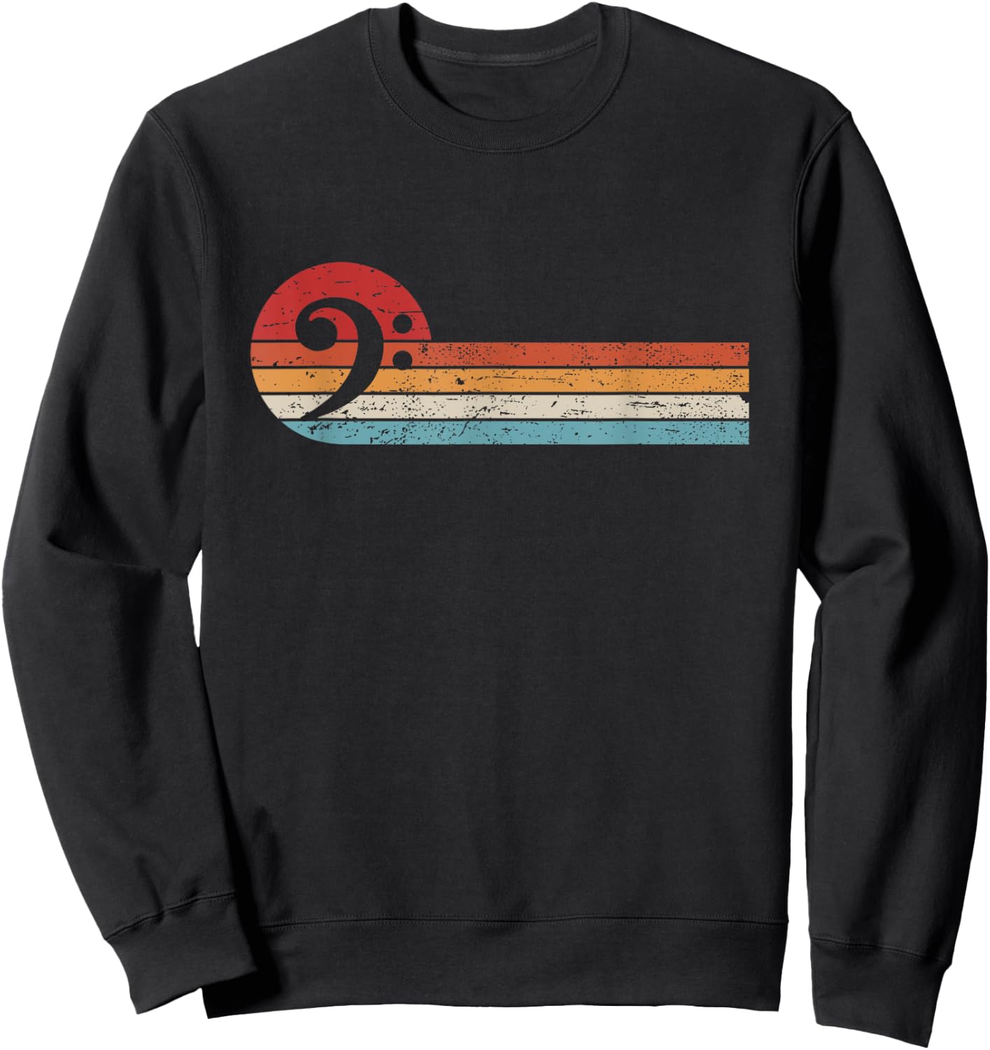 Bassist Bass Guitar Musician Retro Bass Clef Sweatshirt - Sweatshirt | Black