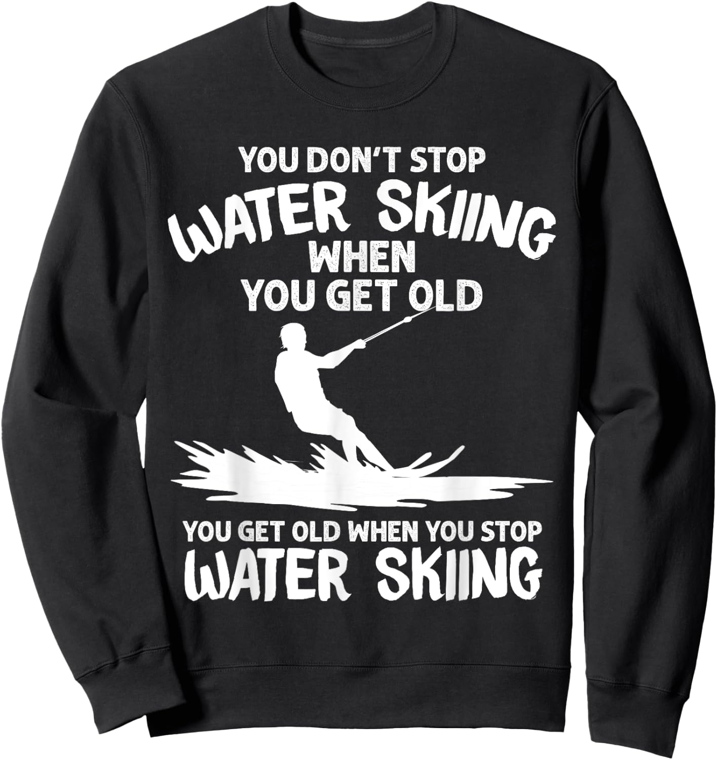 Funny Water Skiing Designs Women Water Skier Athlete Sweatshirt - Sweatshirt | Black