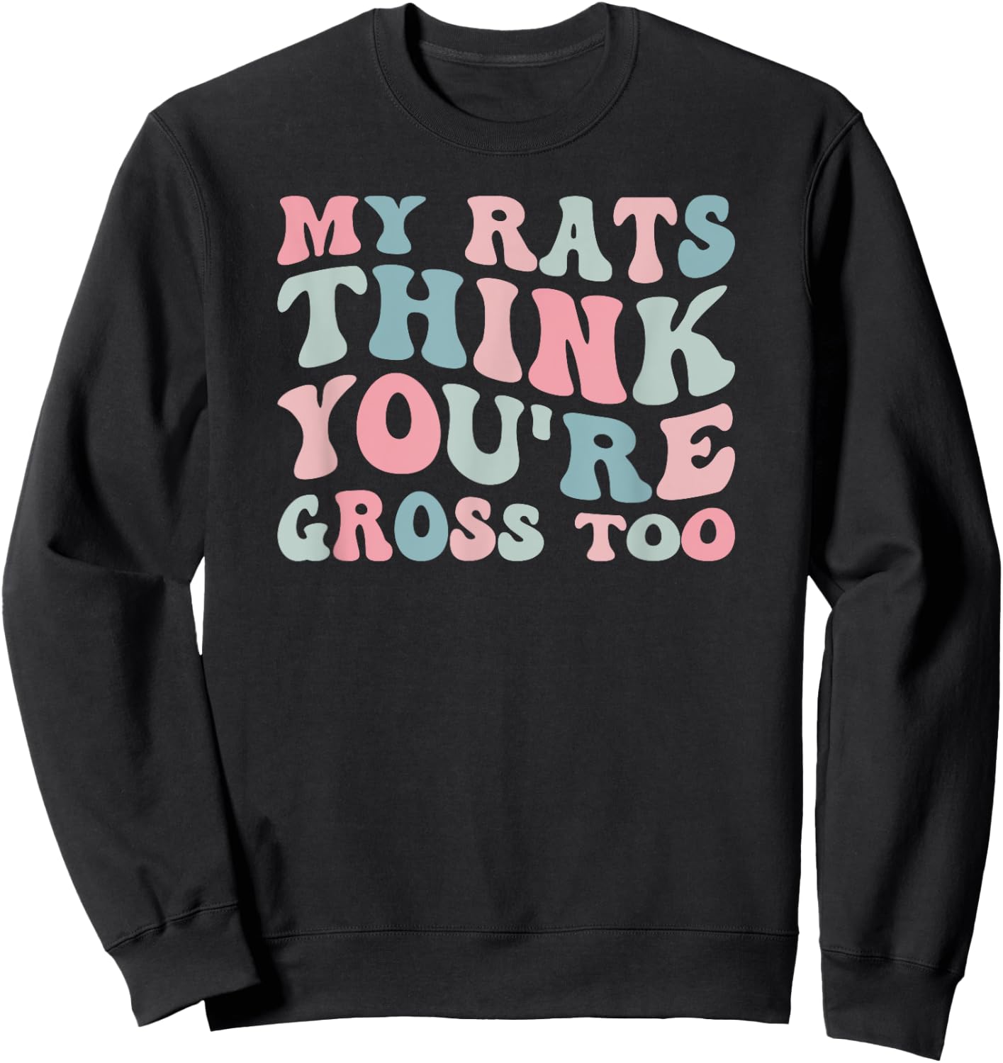 Groovy Rat Mom For Rat Lover Women's Black Rat-Themed Sweatshirt - Sweatshirt | Black