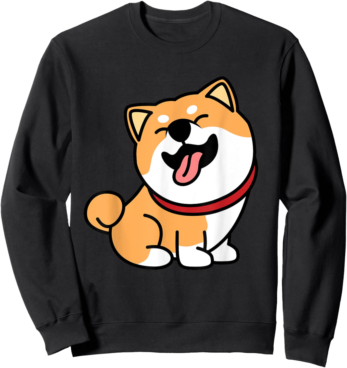 Cute Shiba Inu Dog Lover Men Women Girls Kids Sweatshirt - Sweatshirt | Black