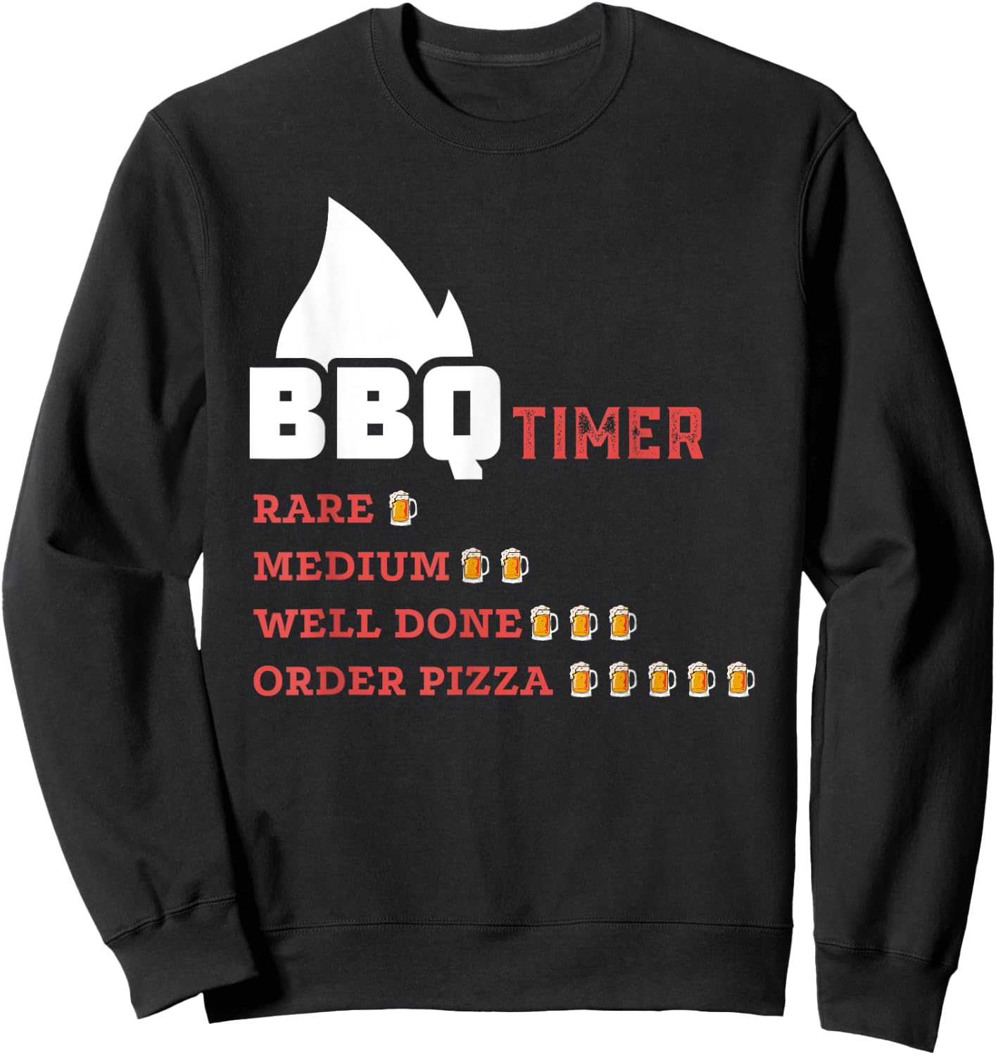 BBQ Beer Drinking Timer Funny Barbecue Pitmaster Dad Sweatshirt - Sweatshirt | Black