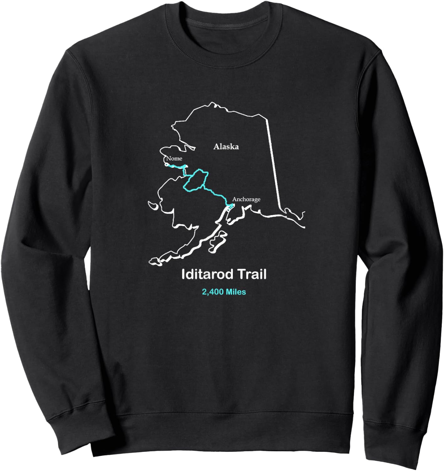 Iditarod National Historic Trail Route Map Sweatshirt - Sweatshirt | Black