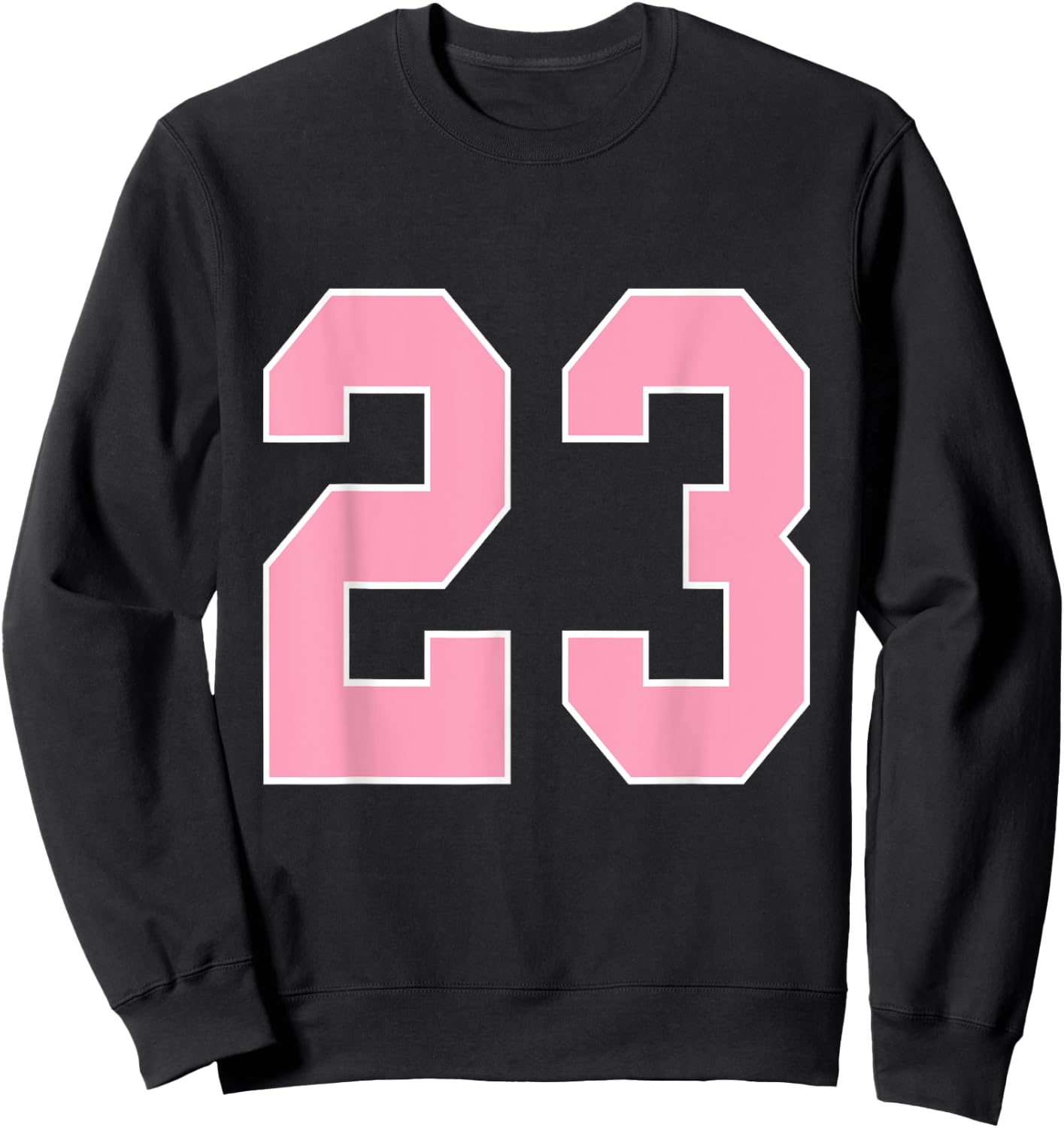 Number 23 Shirt Pink Football Basketball Breast Cancer Aware Sweatshirt - Sweatshirt | Black