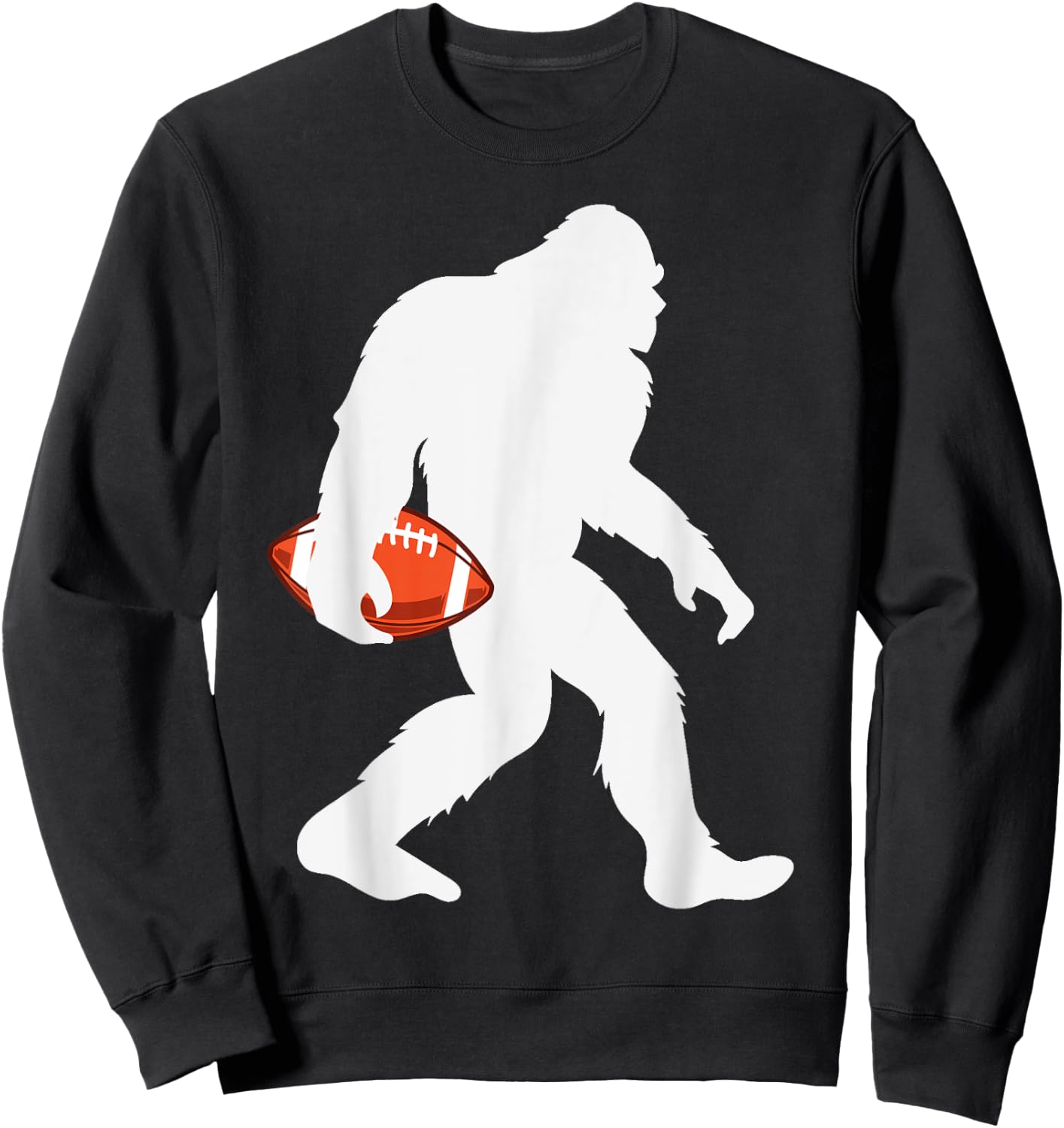 Sasquatchful Girls' -Kids Football-Themed Bigfoot - Black, Small, Short Sleeve Sweatshirt - Sweatshirt | Black