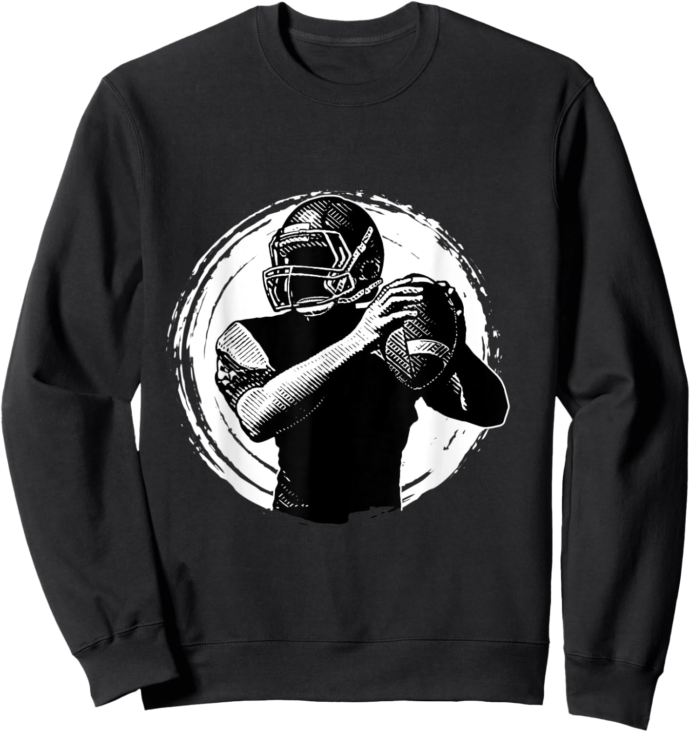 Sports American Football Player Throw Quarterback Sweatshirt - Sweatshirt | Black