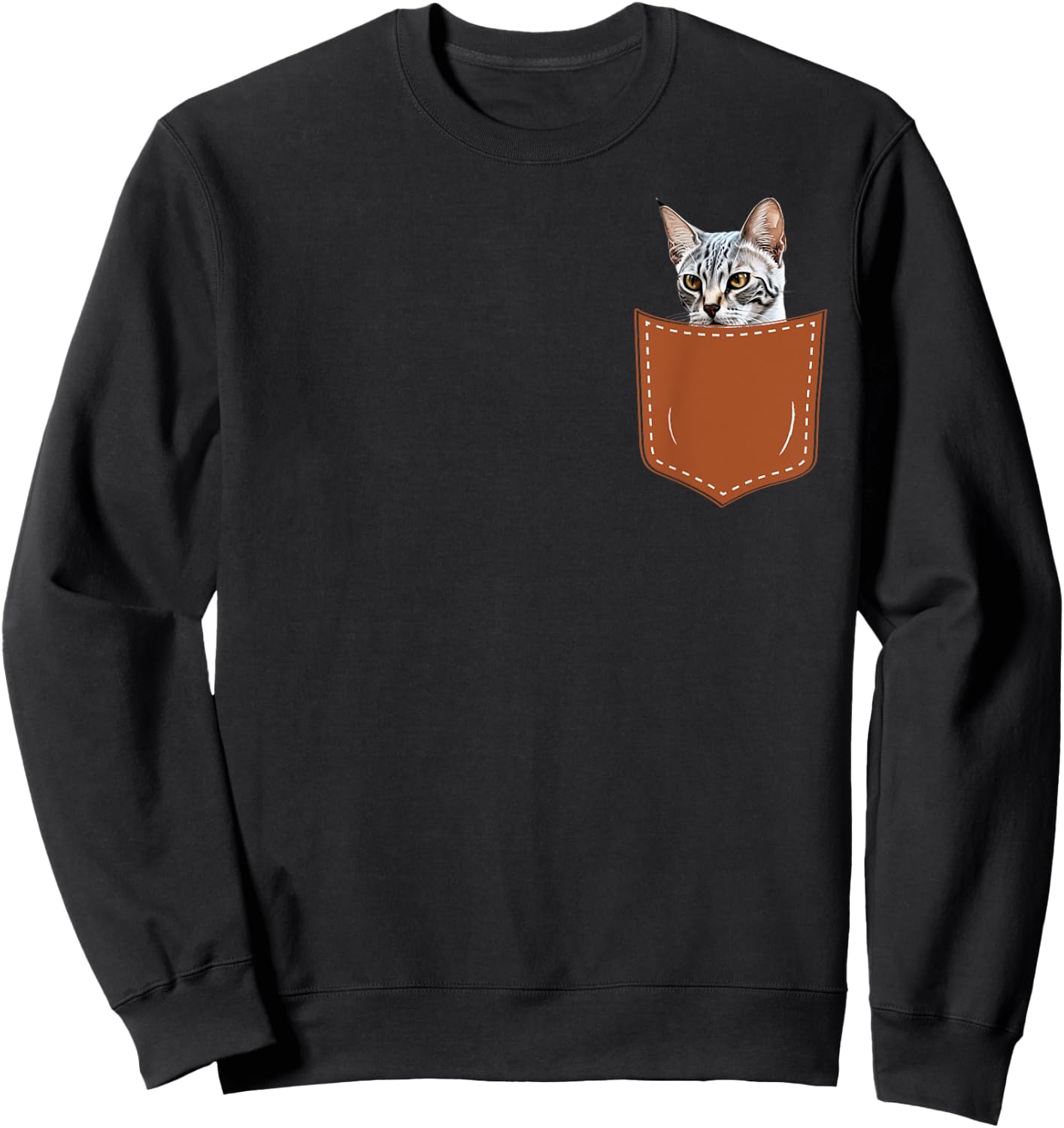 Funny Egyptian Mau Cat in My Pocket,Egyptian Mau Lover Owner Women Kids Sweatshirt - Sweatshirt | Black