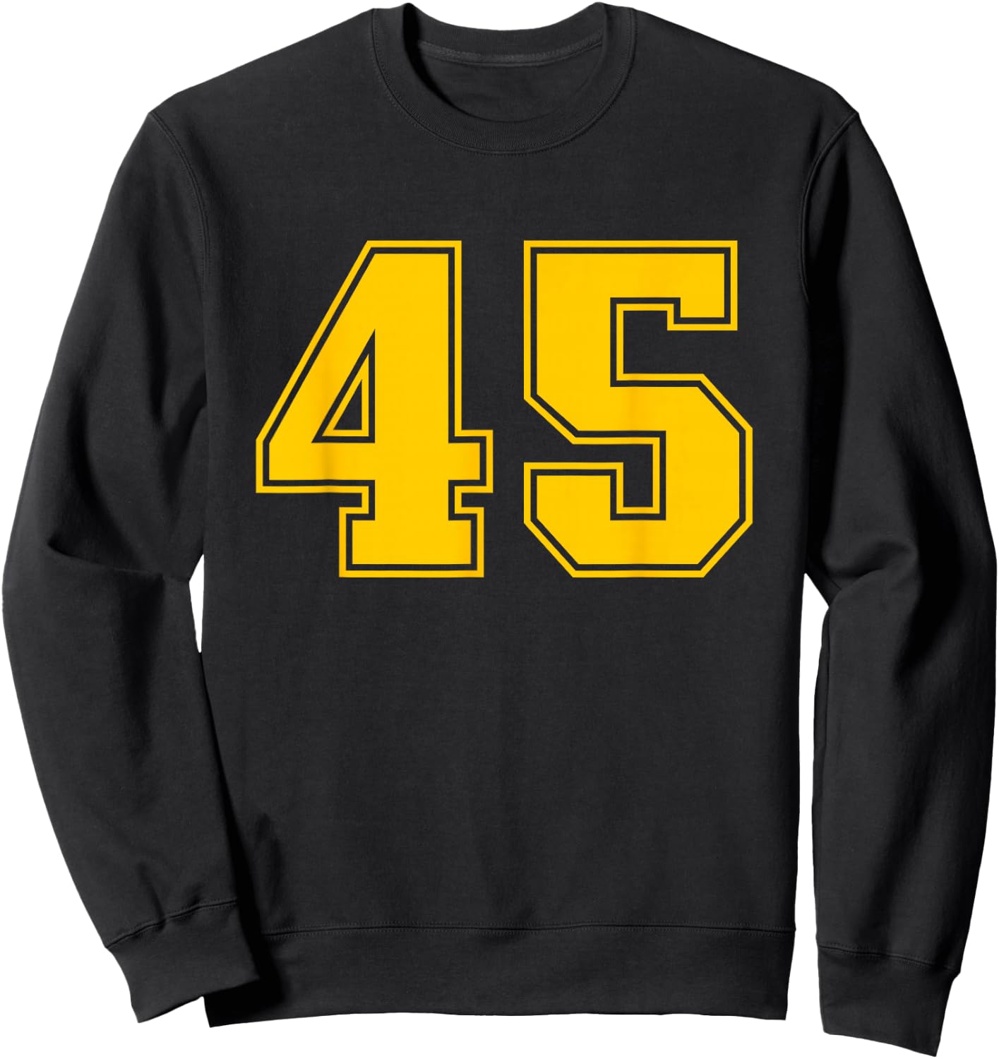 Number #45 Yellow Sport Number Sweatshirt - Sweatshirt | Black