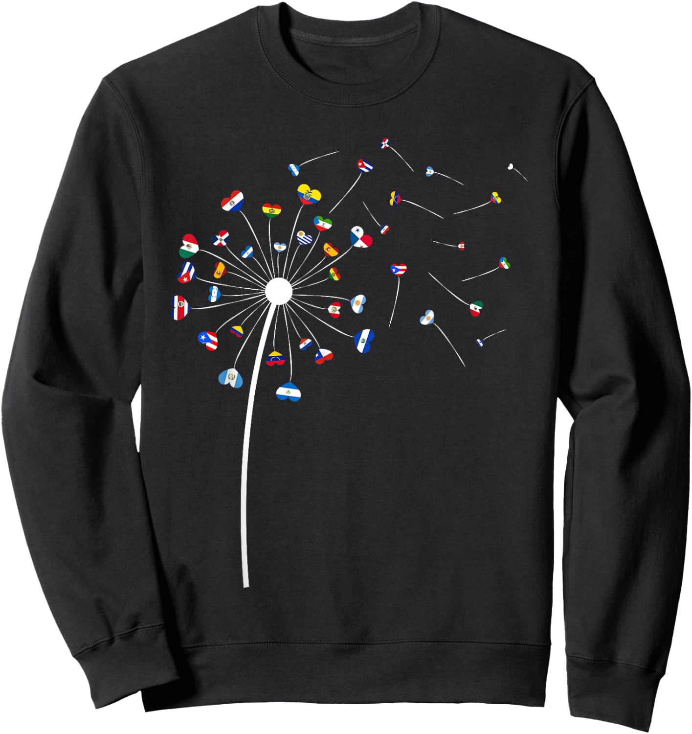 Dandelions Latina Countries Flag Hispanic Heritage Month Men Sweatshirt - Sweatshirt | Black