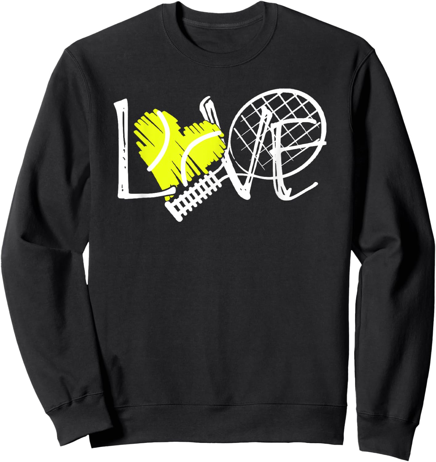 Women's Tennis Love Print Sweatshirt - Sweatshirt | Black