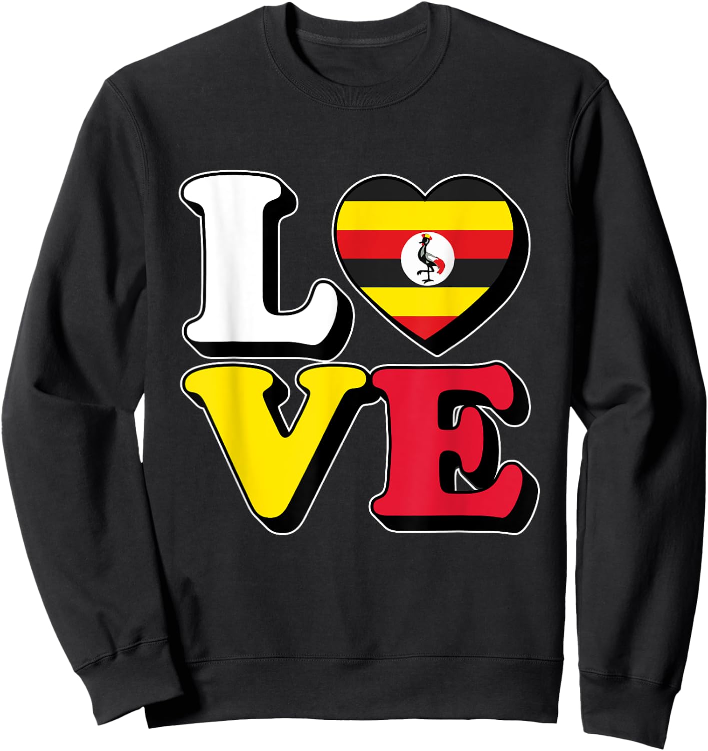 I Love Uganda Travel Souvenir Vacation Trip Ugandan Pride Sweatshirt - Sweatshirt | Black