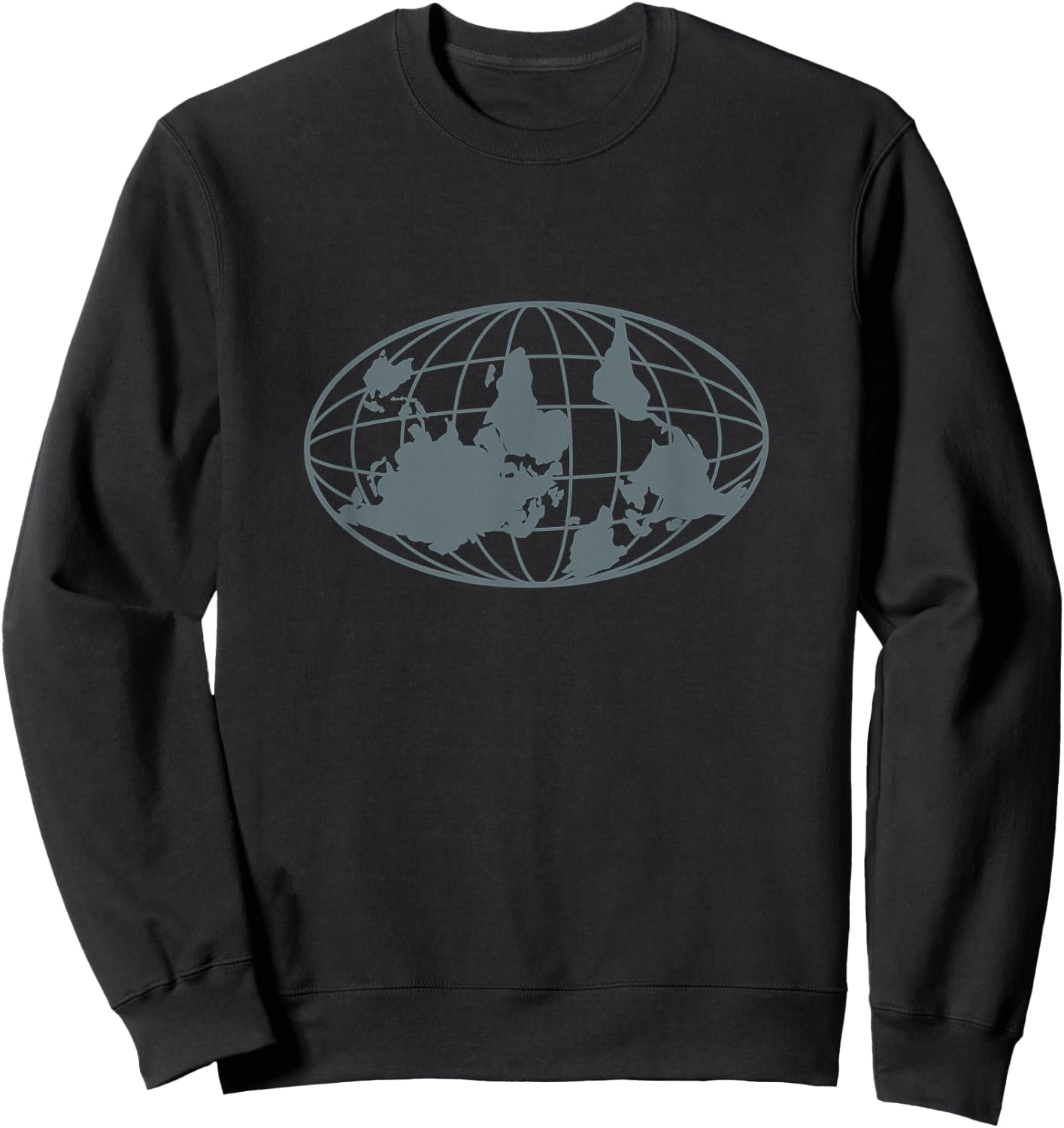 Upside Down Earth Globe Funny Wrong Way Planet Sweatshirt - Sweatshirt | Black