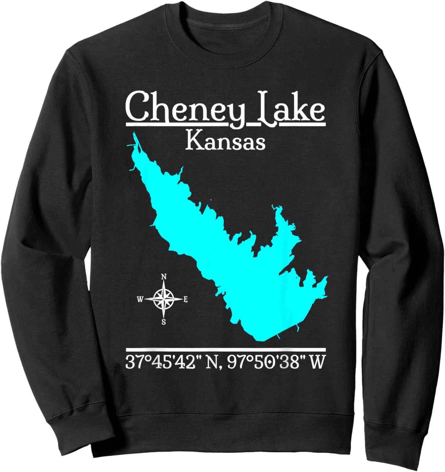 Cheney Lake, Kansas Sweatshirt - Sweatshirt | Black