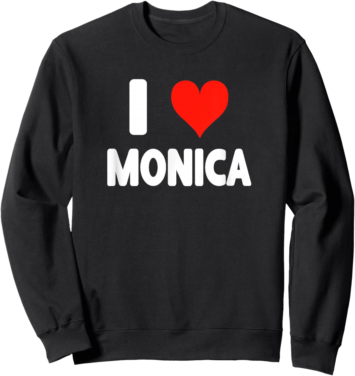 I Love Monica - Heart Sweatshirt - Sweatshirt | Black
