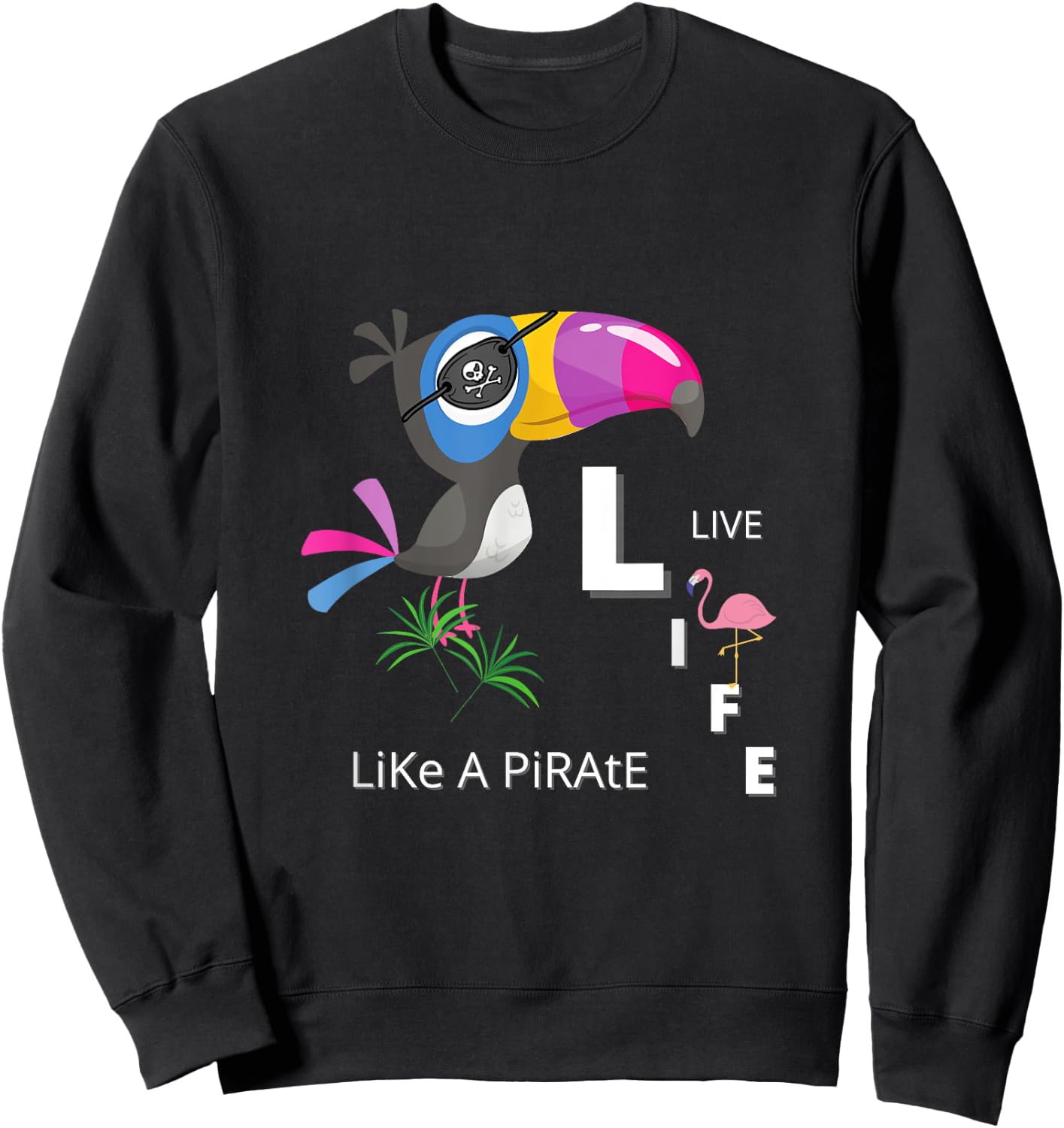 Tropical Bird | Pirate Sweatshirt - Sweatshirt | Black