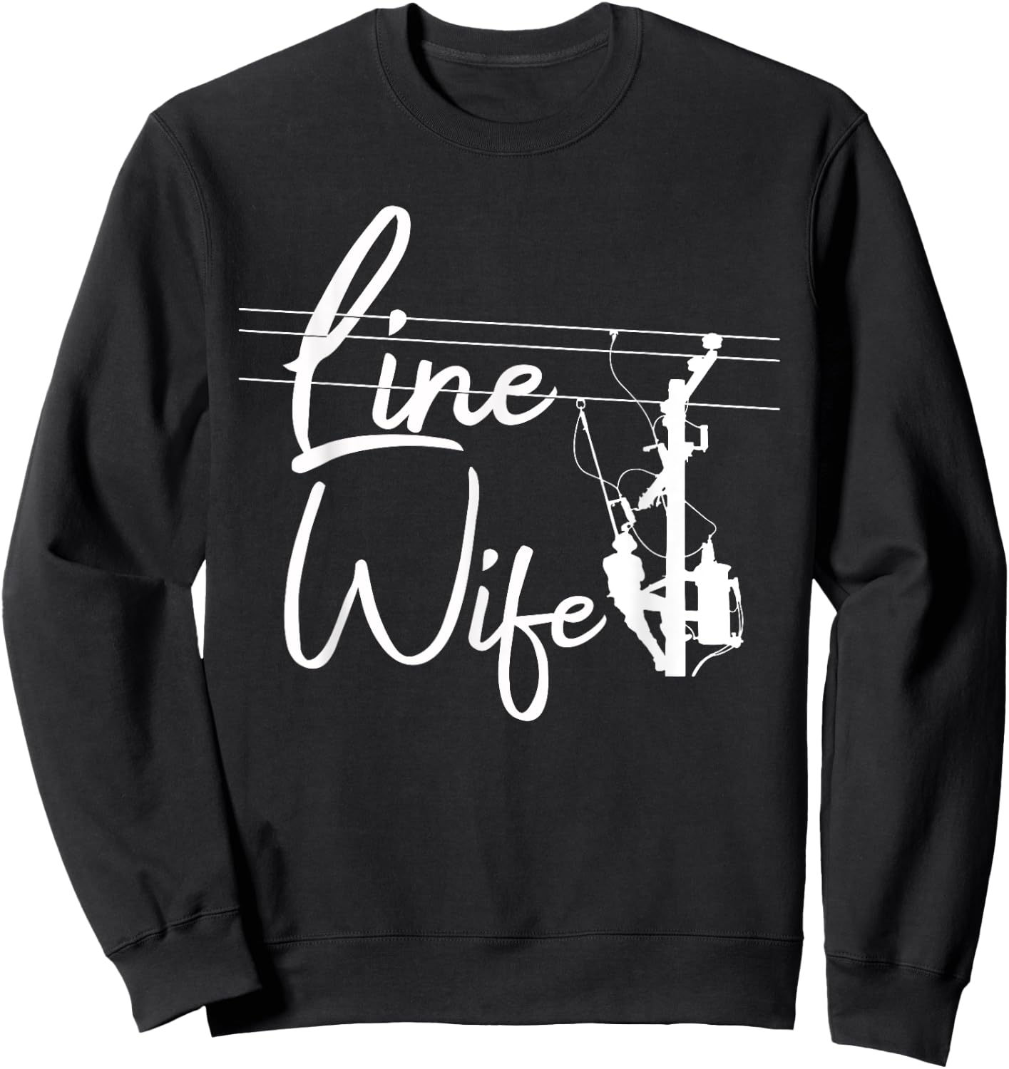 Cool Lineman Wife Girls Electrician Linemen Fiance Sweatshirt - Sweatshirt | Black