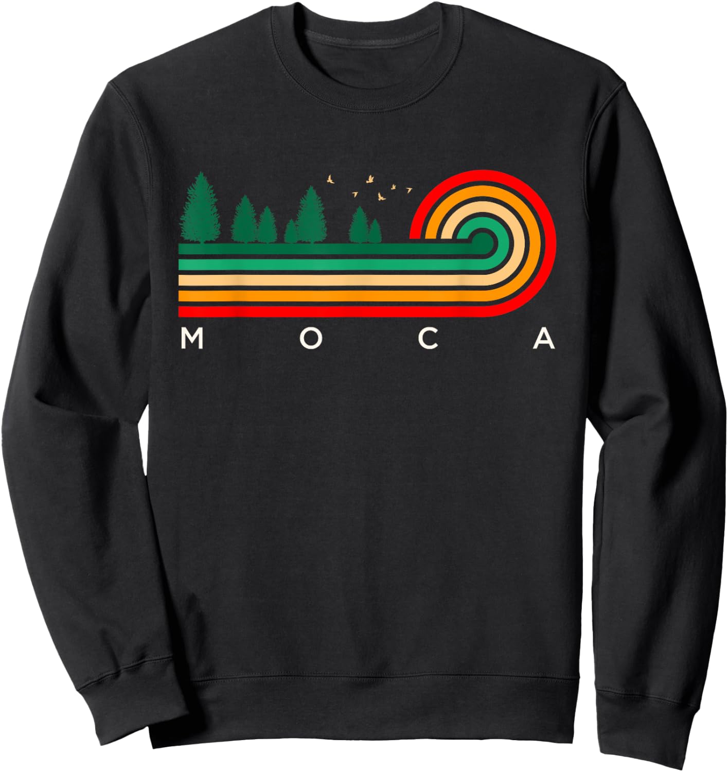 Evergreen Vintage Stripes Moca, Puerto Rico Sweatshirt - Sweatshirt | Black