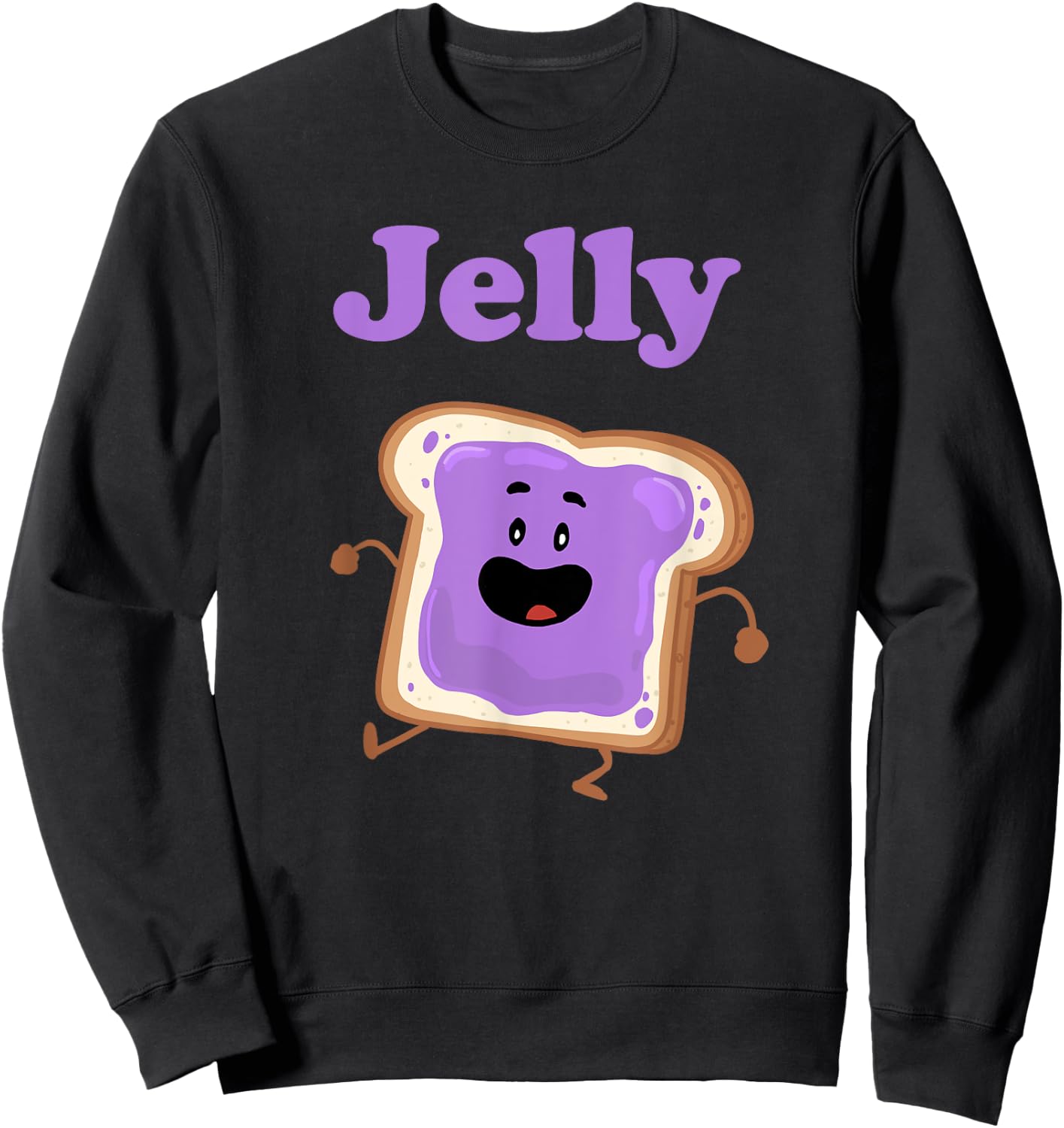 Miftees Besties Dancing Jelly Peanut Butter and Jelly - Women's Fun Dancing - Black, Small Sweatshirt - Sweatshirt | Black