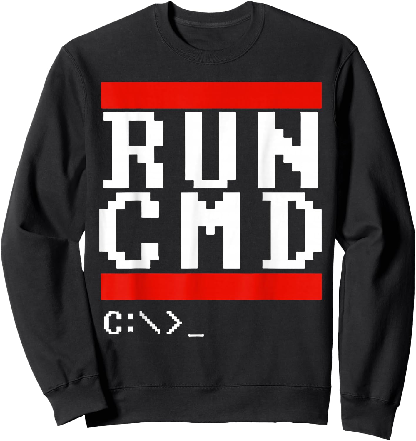 Run CMD Funny Programmer Coding Sweatshirt - Sweatshirt | Black