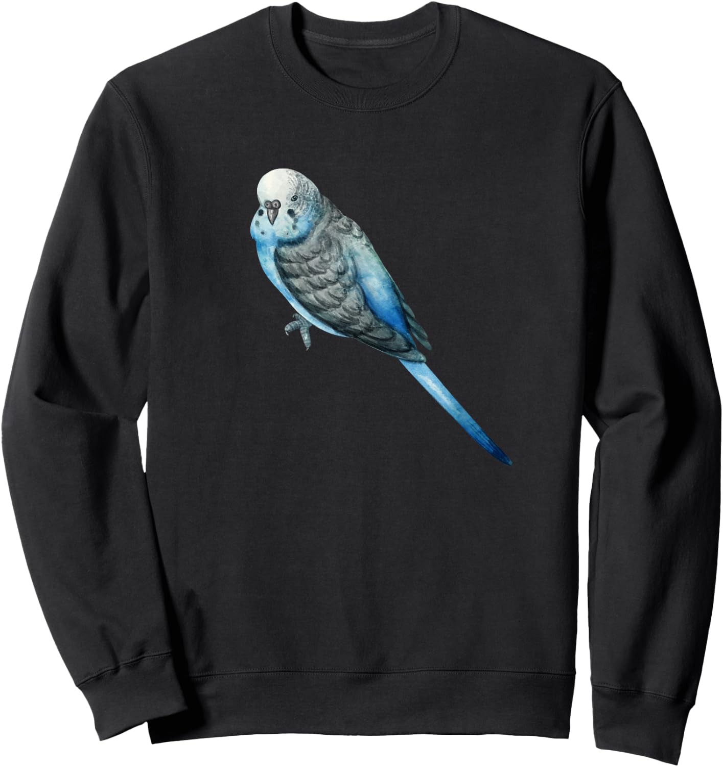 Cool Flying Wings Blue Parakeet Budgie Bird Tropical Animal Sweatshirt - Sweatshirt | Black