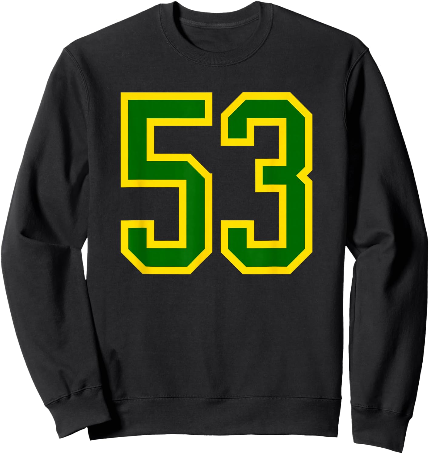 Green Yellow Sport Team Number #53 Sweatshirt - Sweatshirt | Black