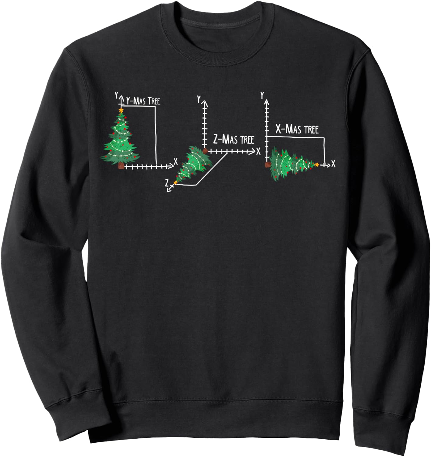 Merry X-Mas Tree Math Funny Christmas Math Teacher Sweatshirt - Sweatshirt | Black