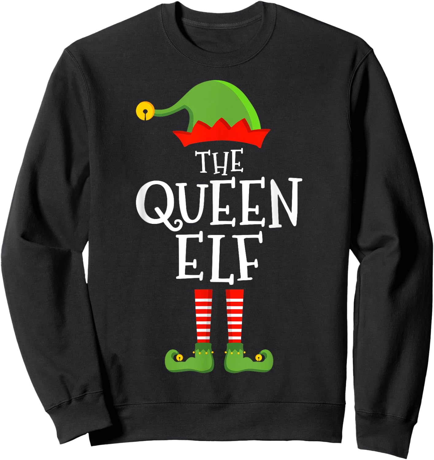 The queen elf funny christmas matching family pajama Sweatshirt - Sweatshirt | Black