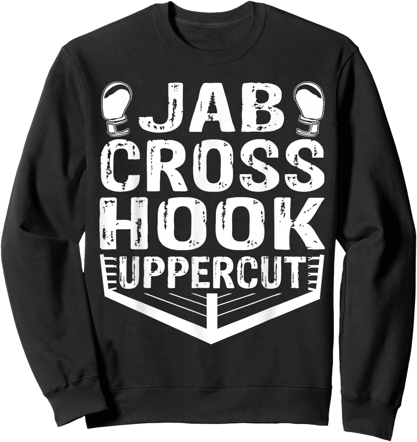 Jab Cross Hook Uppercut Boxer Workout Men Women Kickboxing Sweatshirt - Sweatshirt | Black