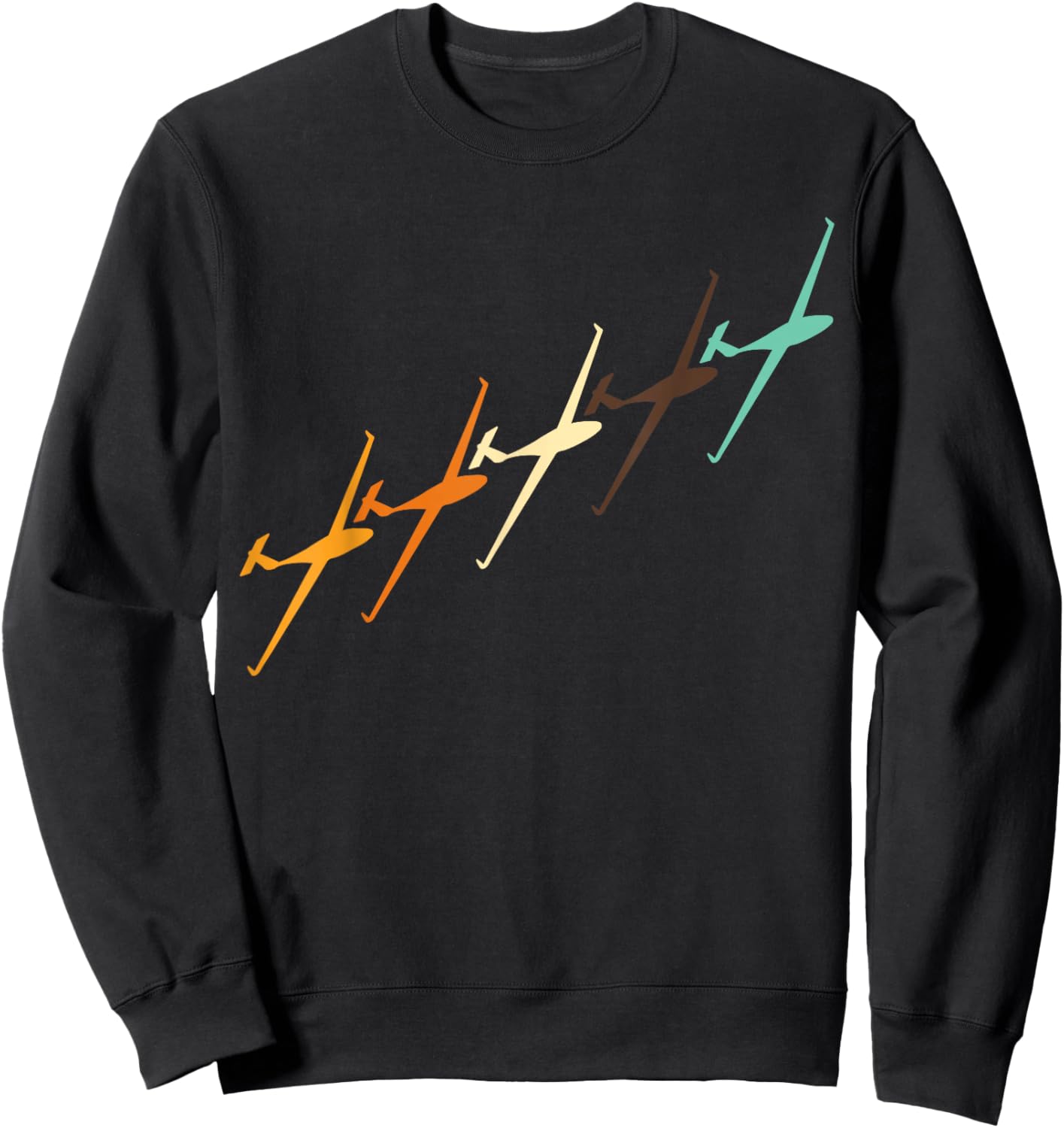 Vintage Glider Airplane Pilot Funny Gliding Soaring Lovers Sweatshirt - Sweatshirt | Black