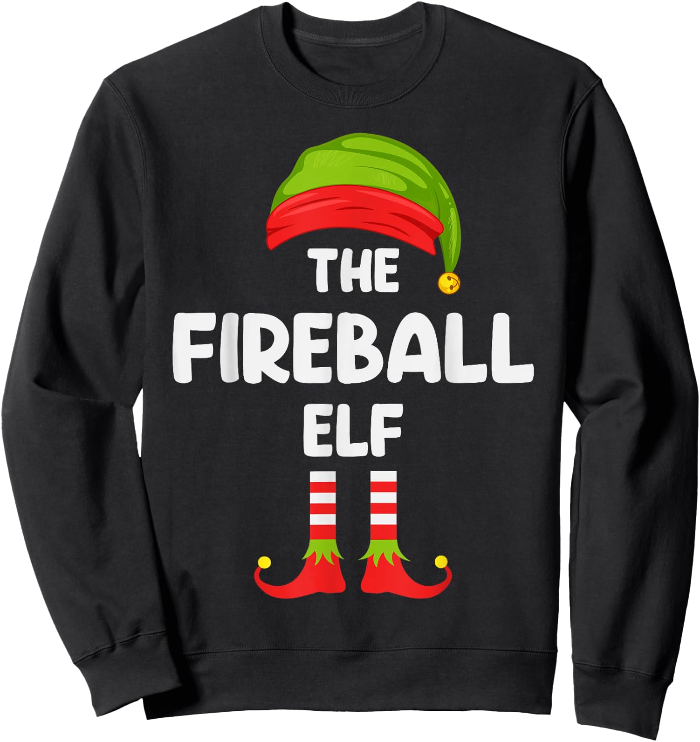 Fireball Elf Matching Family Christmas Sweatshirt - Sweatshirt | Black