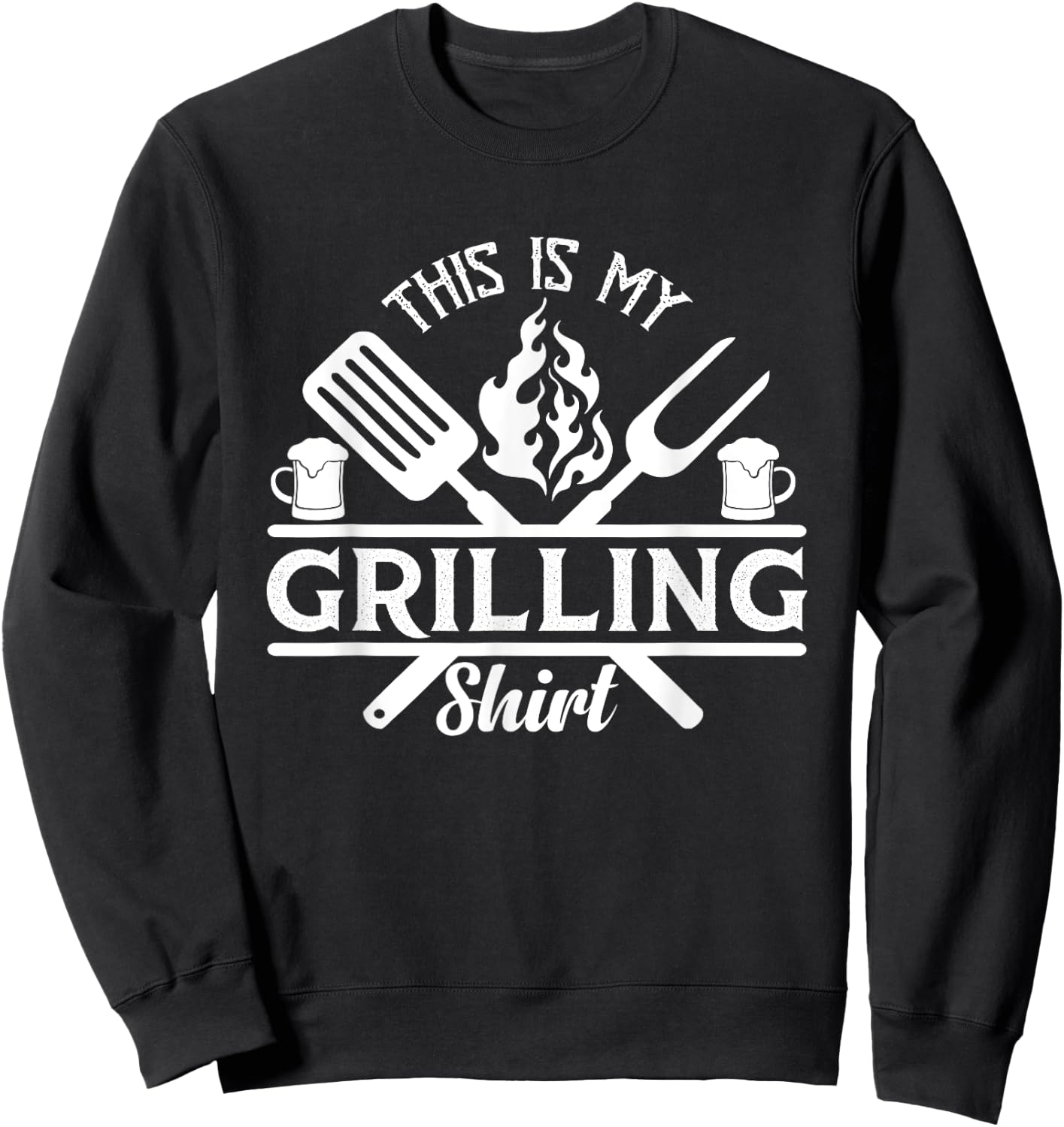 This Is My Grilling Barbecue Fathers Day Memorial Day Sweatshirt - Sweatshirt | Black