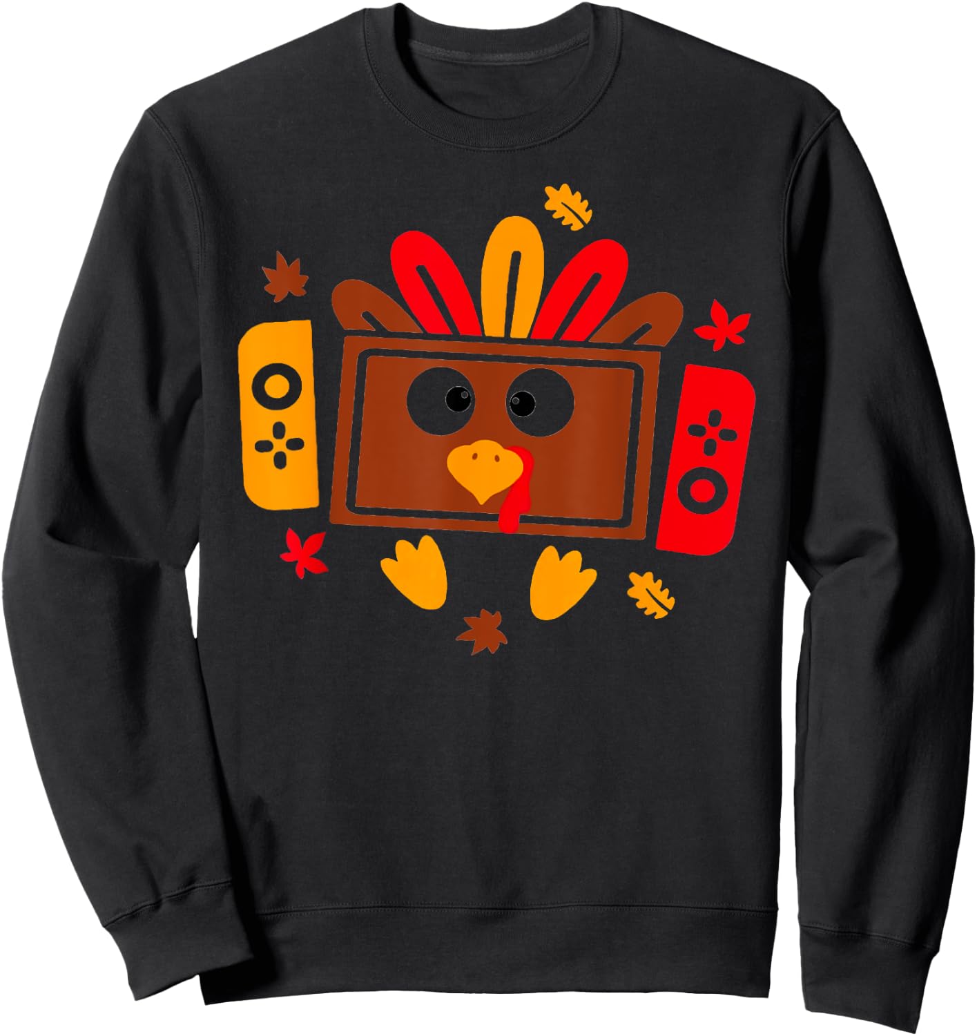 Video Games Thanksgiving Turkey Gamer Gaming Boys Kids Teens Sweatshirt - Sweatshirt | Black
