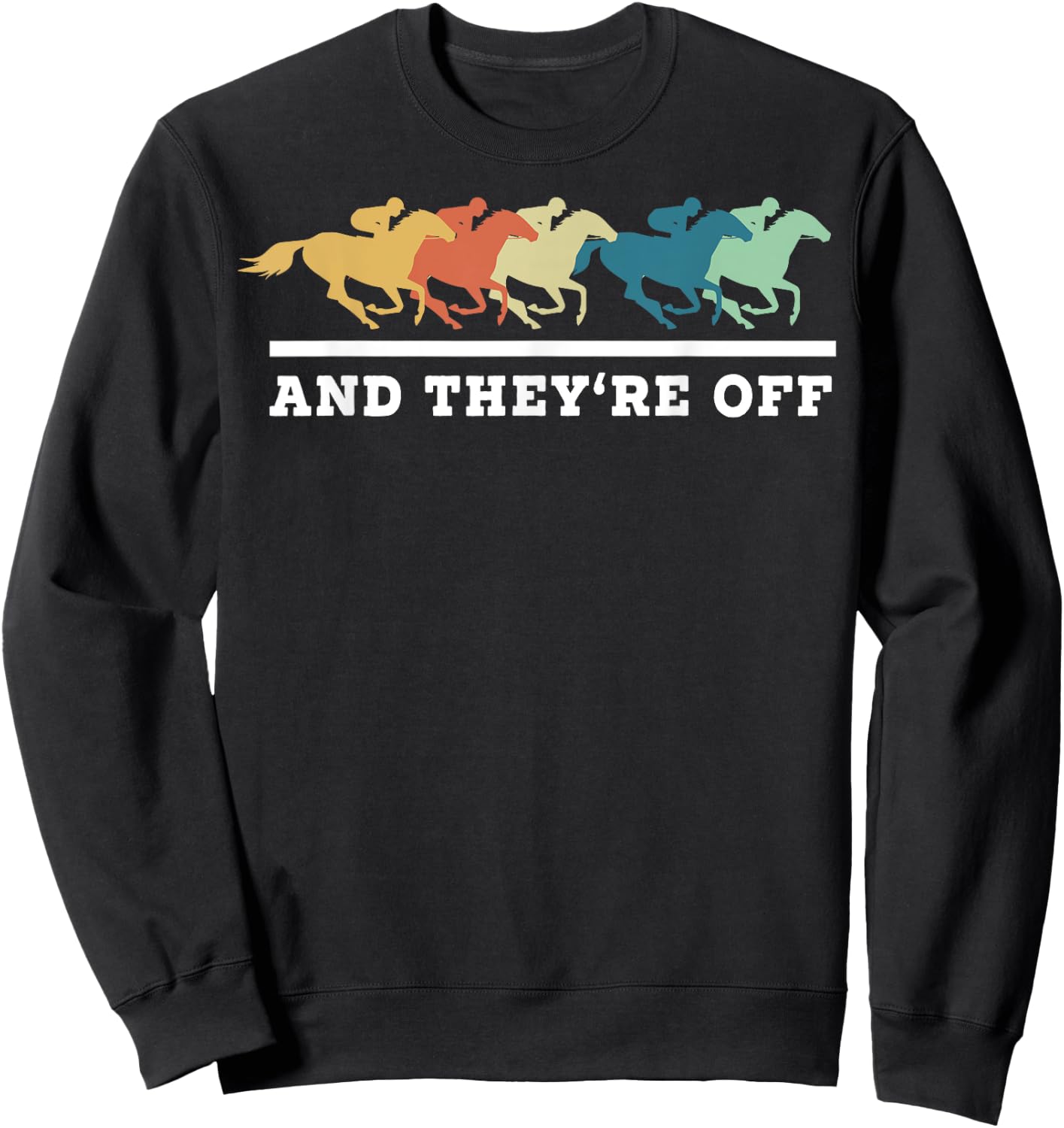 Funny Horse Racing Jockey Racer Derby Rider Track Race Sweatshirt - Sweatshirt | Black