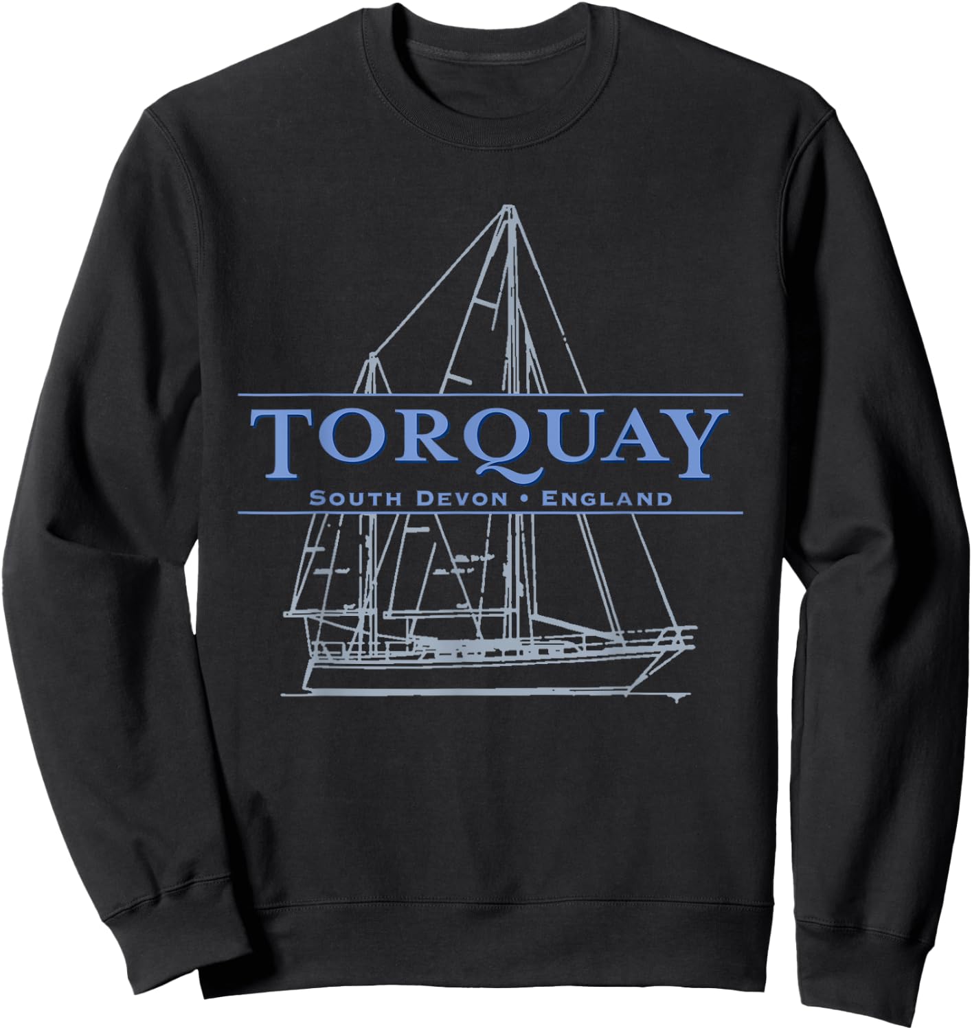 Torquay South Devon, England sailing design Sweatshirt - Sweatshirt | Black